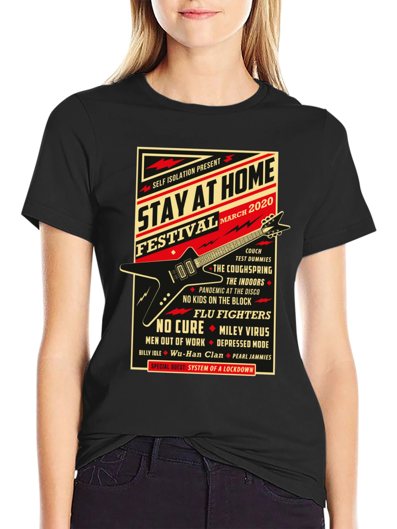 Black Stay At Home Festival 2020 Black Graphic T-Shirt view 2