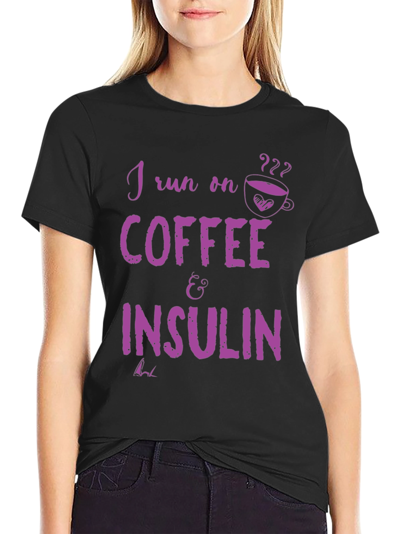 Black Coffee and Insulin T-Shirt - Funny Diabetes Tee view 2