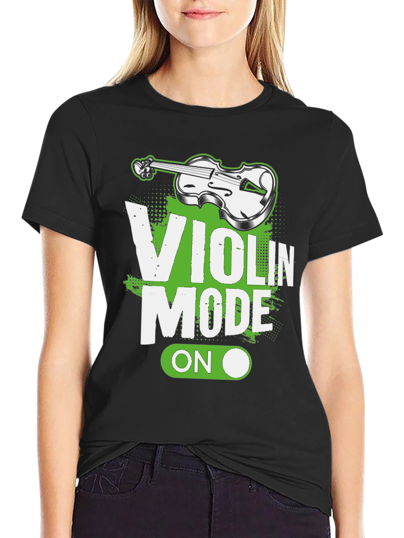 Black Violin Mode On Graphic Tee - Black view 2