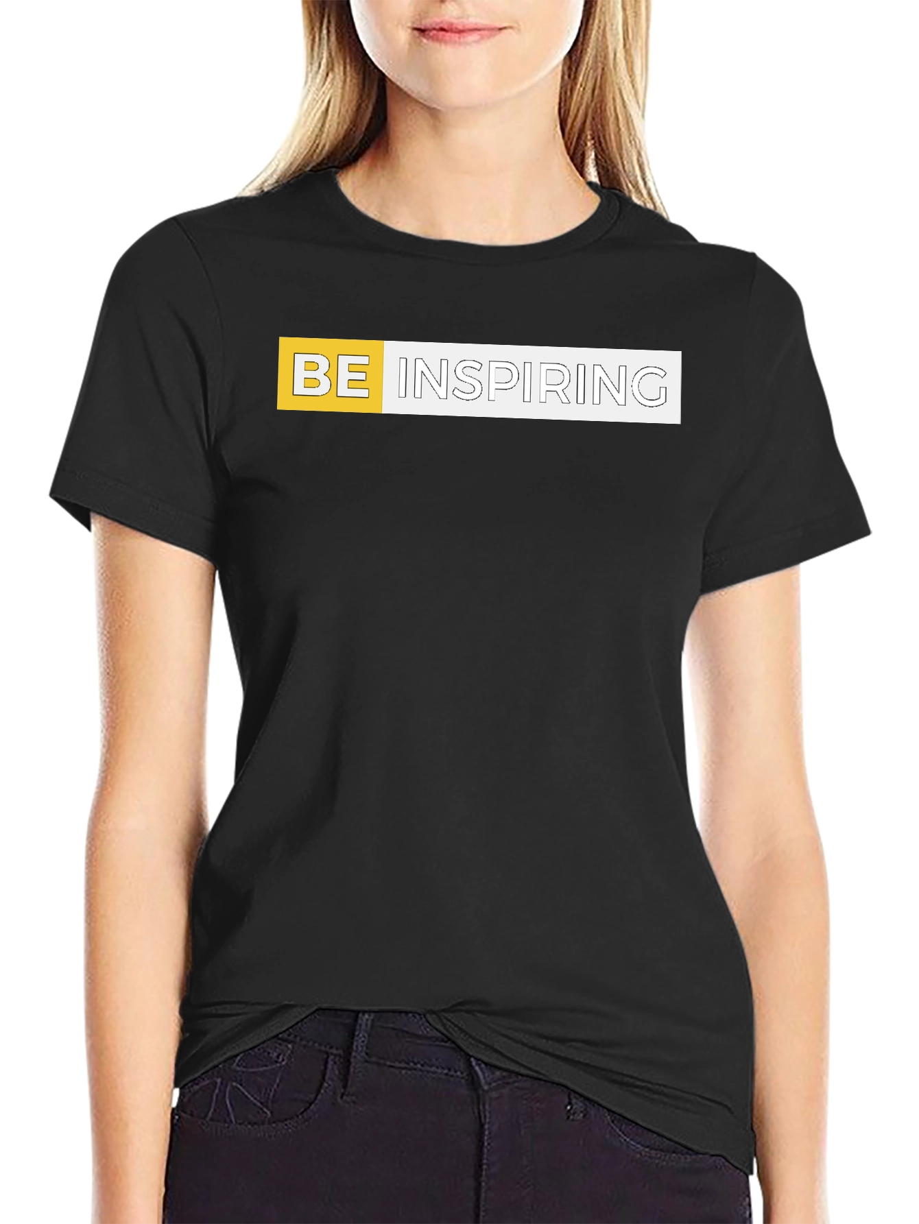 Black Be Inspiring Graphic Tee - Modern Comfort Fit view 2