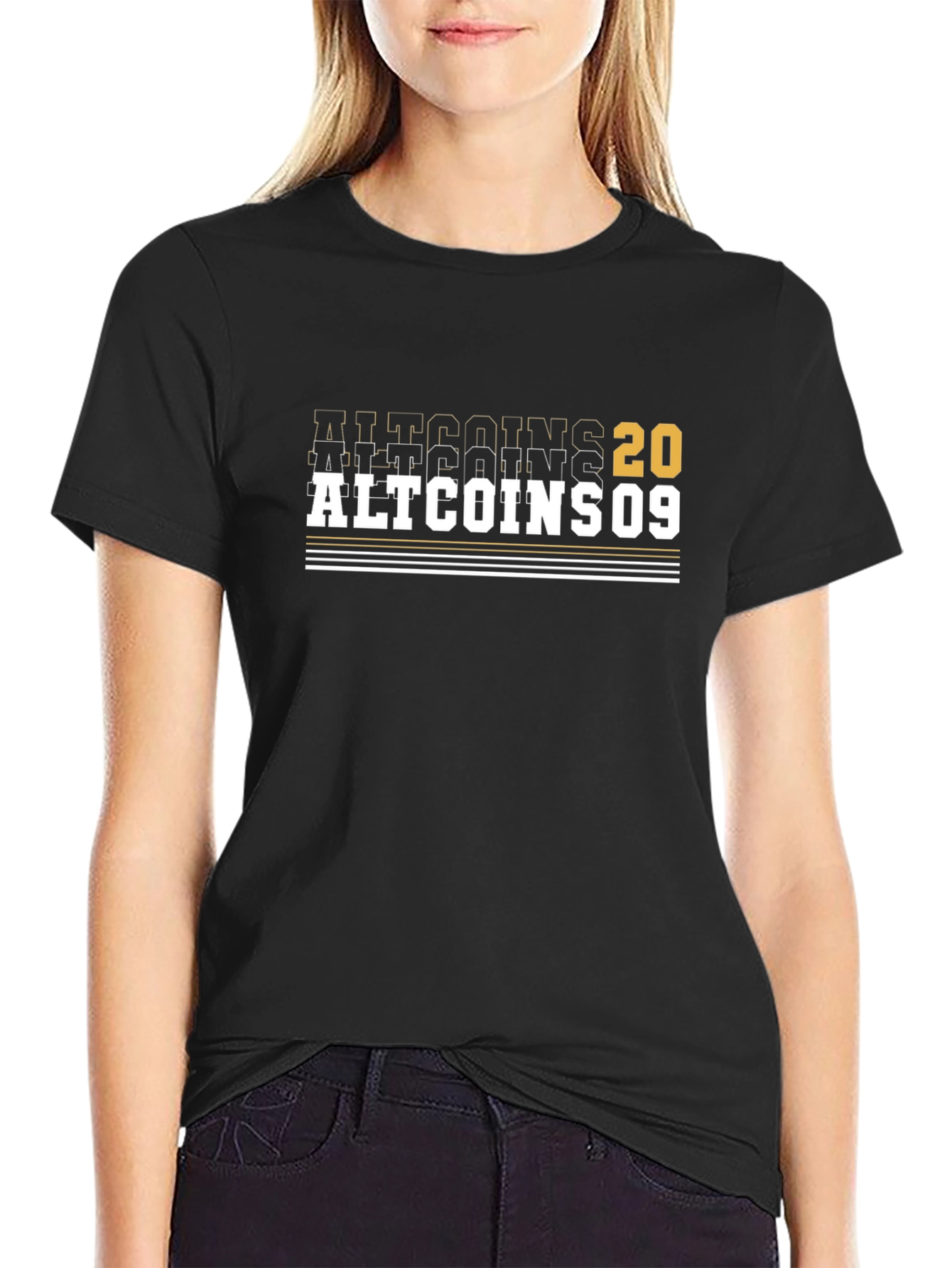 Black Altcoins 2009 T-Shirt - Crypto Enthusiast Tee view 2