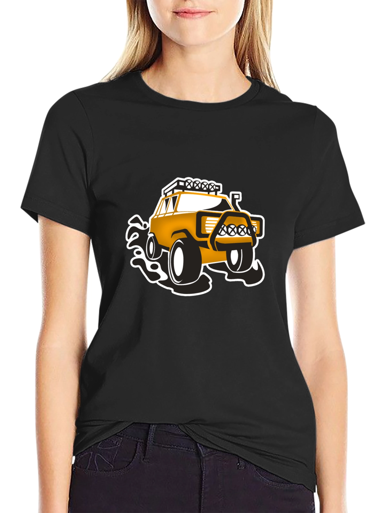 Black Off-Road Adventure T-Shirt - Black, Bold Design view 2