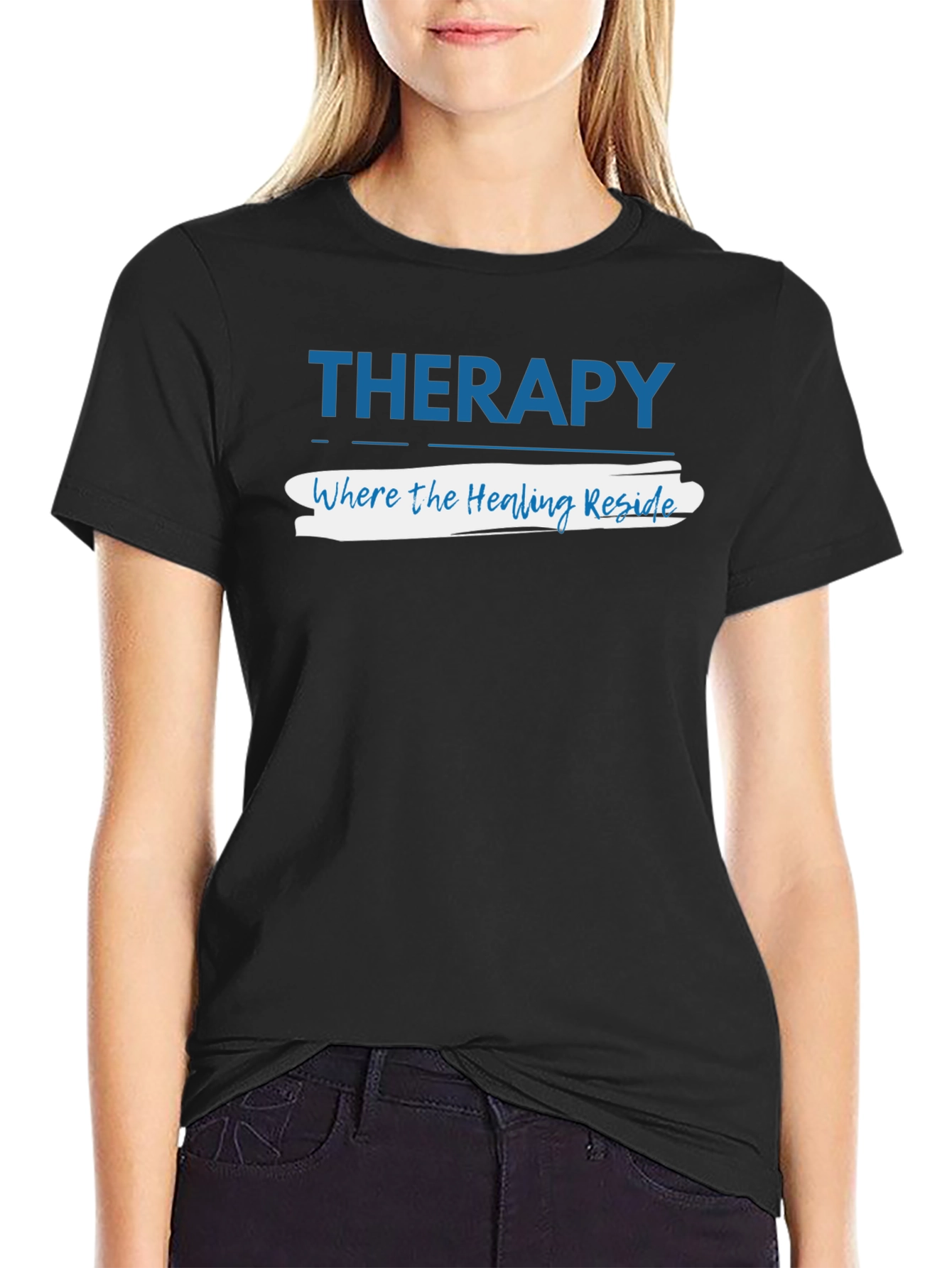 Black Therapy Where the Healing Reside T-Shirt view 2