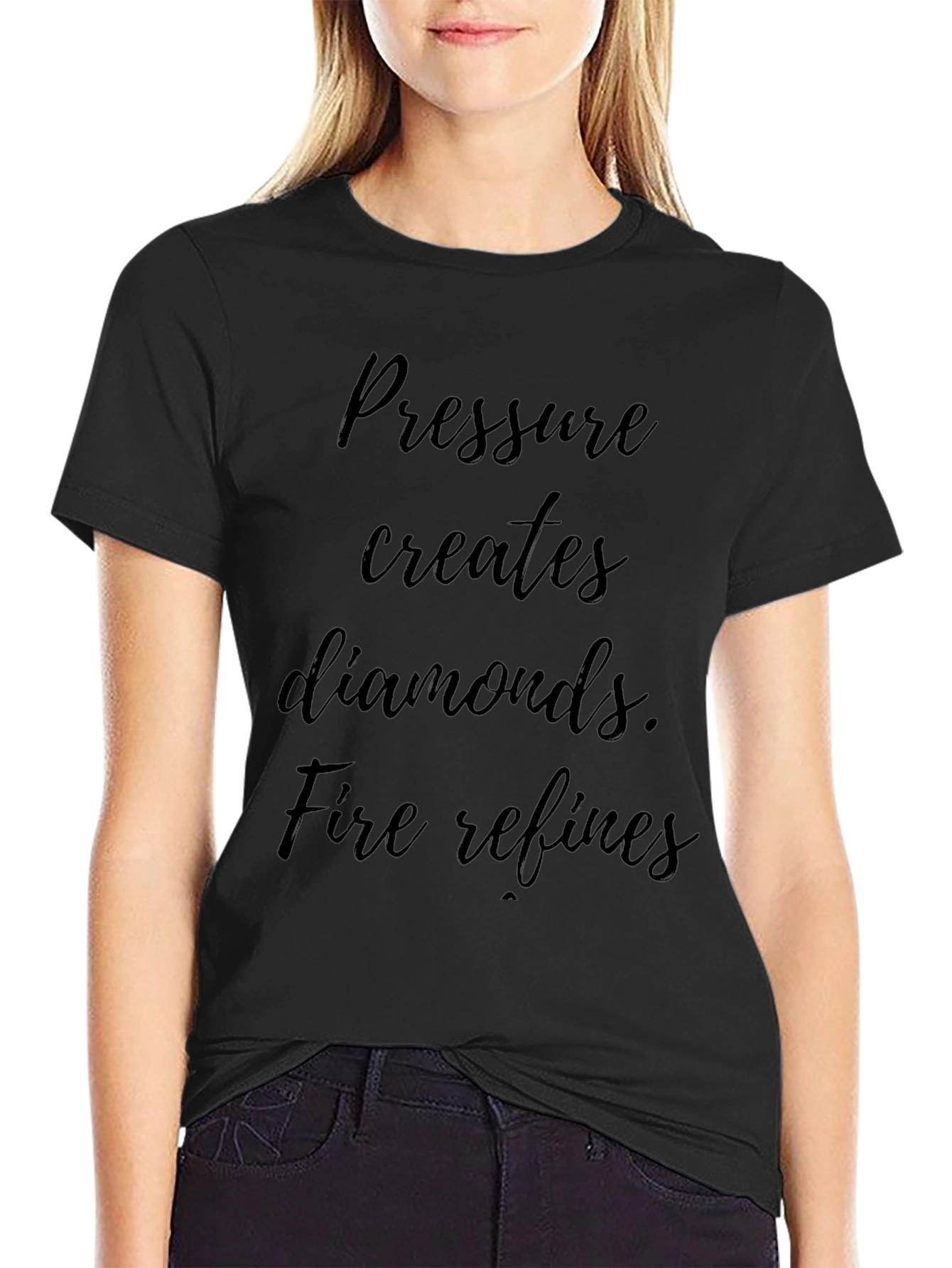 Black Pressure Creates Diamonds T-Shirt - Motivation & Inspiration  view 2