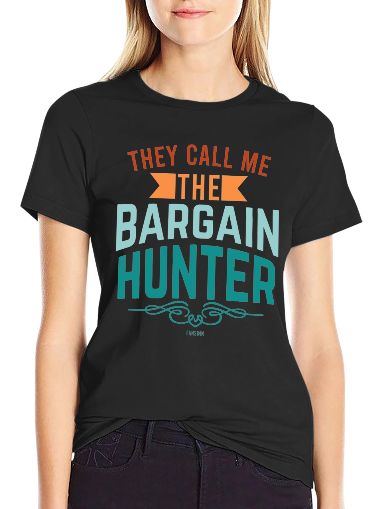 Black Bargain Hunter Graphic Tee - Stylish Unisex Cotton T-Shirt view 2