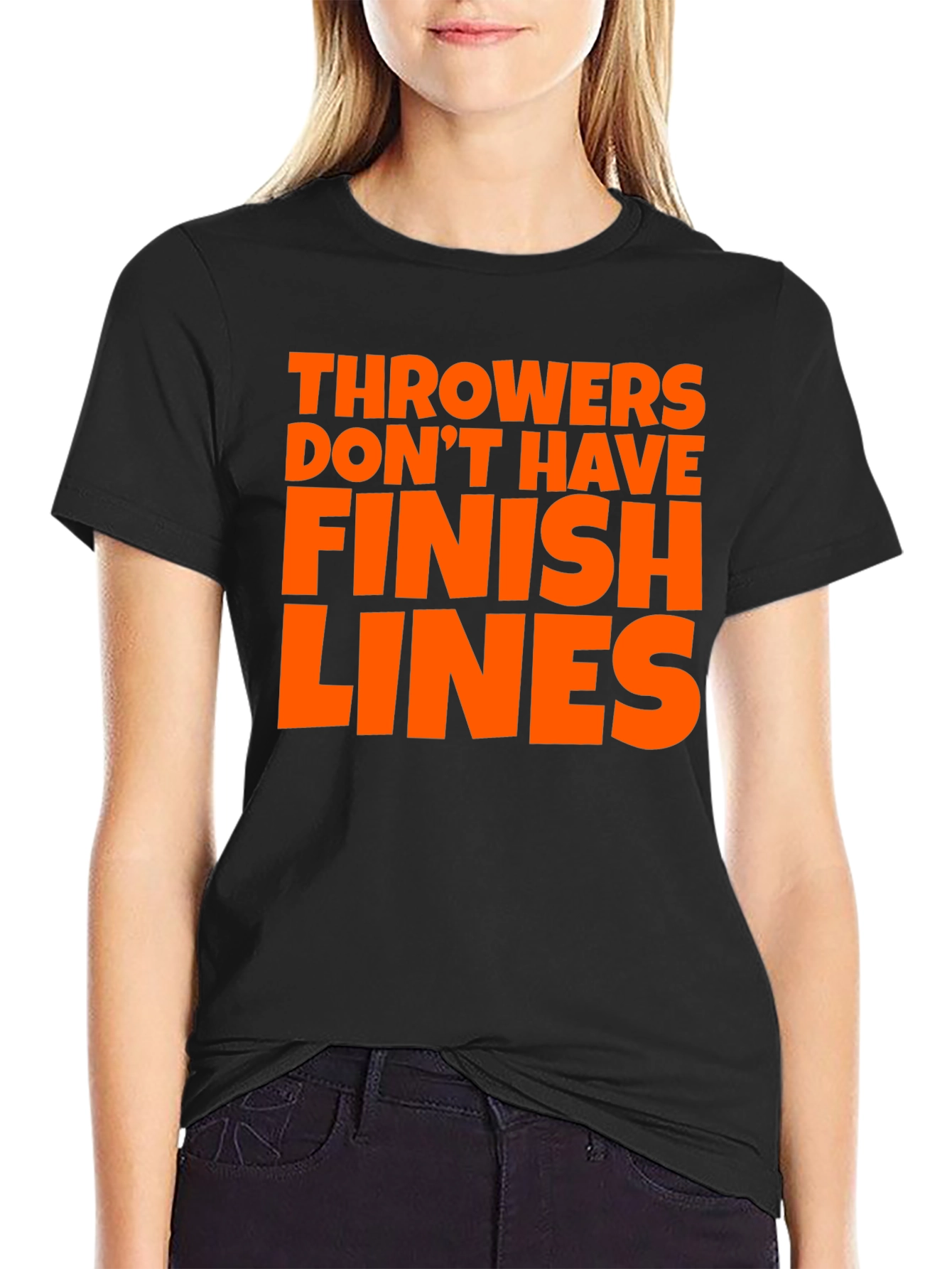 Black Throwers Don't Have Finish Lines T-Shirt view 2