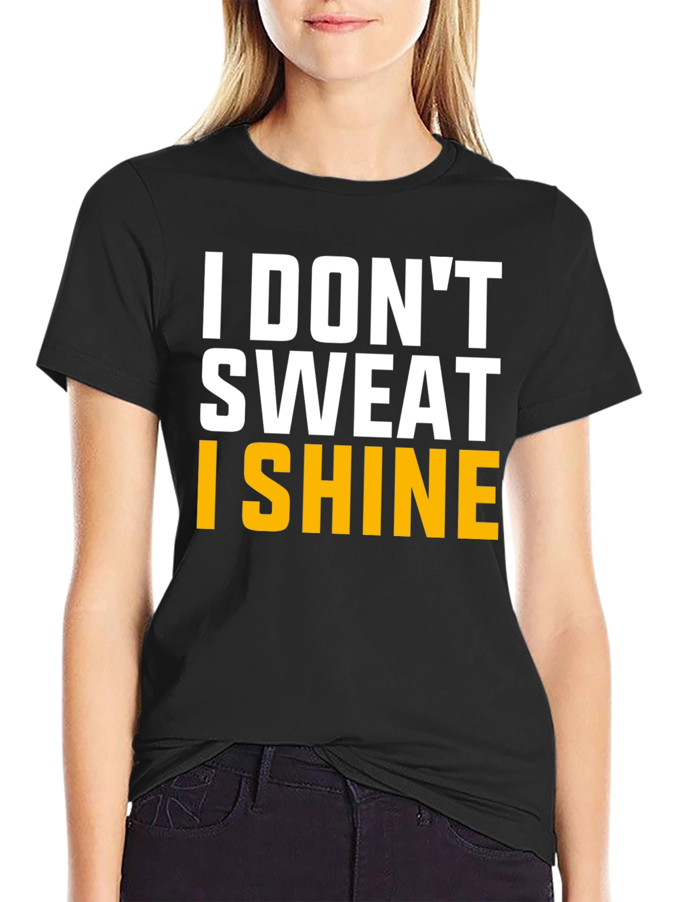 Black I Don't Sweat I Shine Graphic Tee view 2