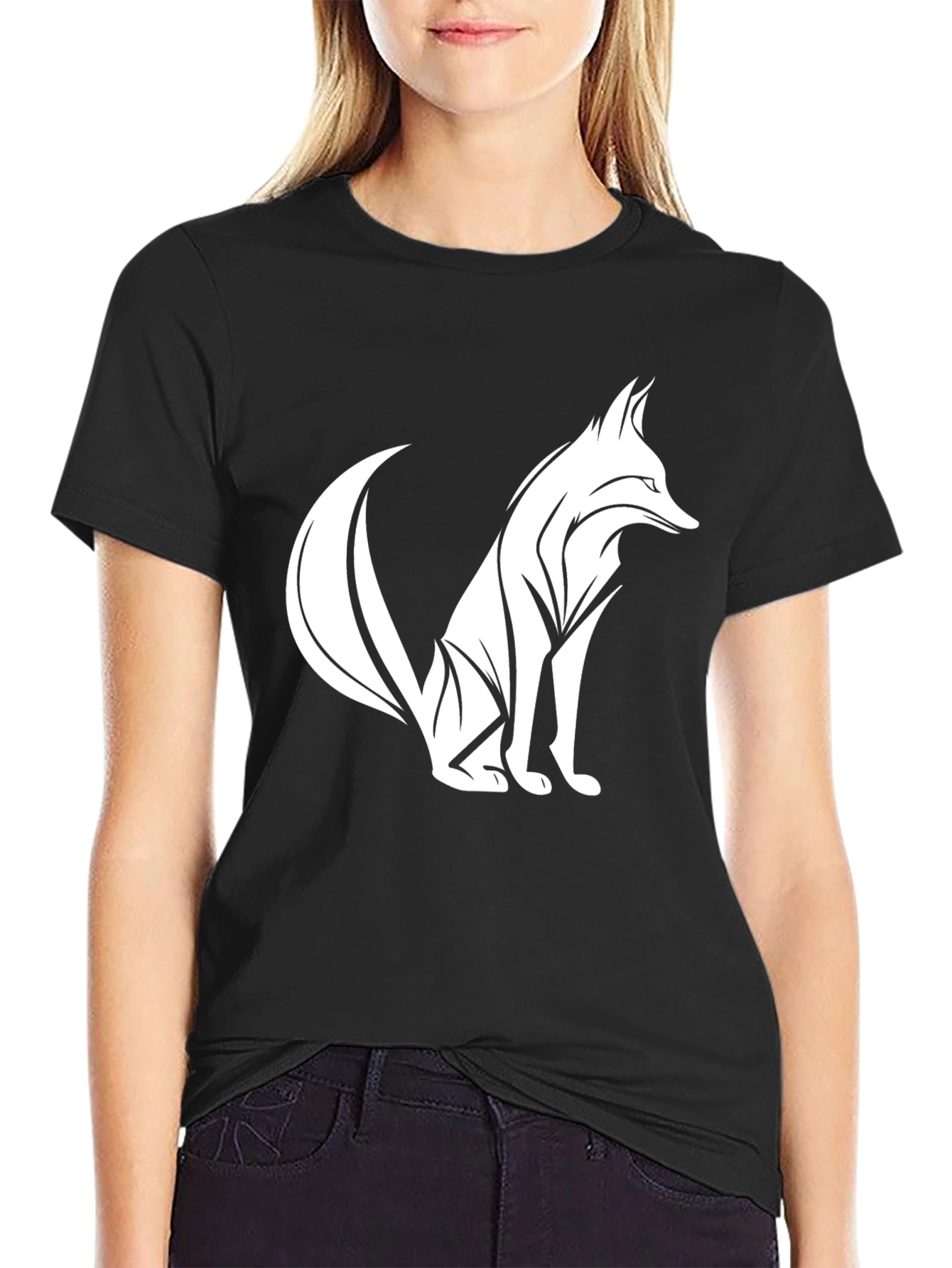 Black Fox Graphic Tee - Stylish Men's Black T-Shirt view 2