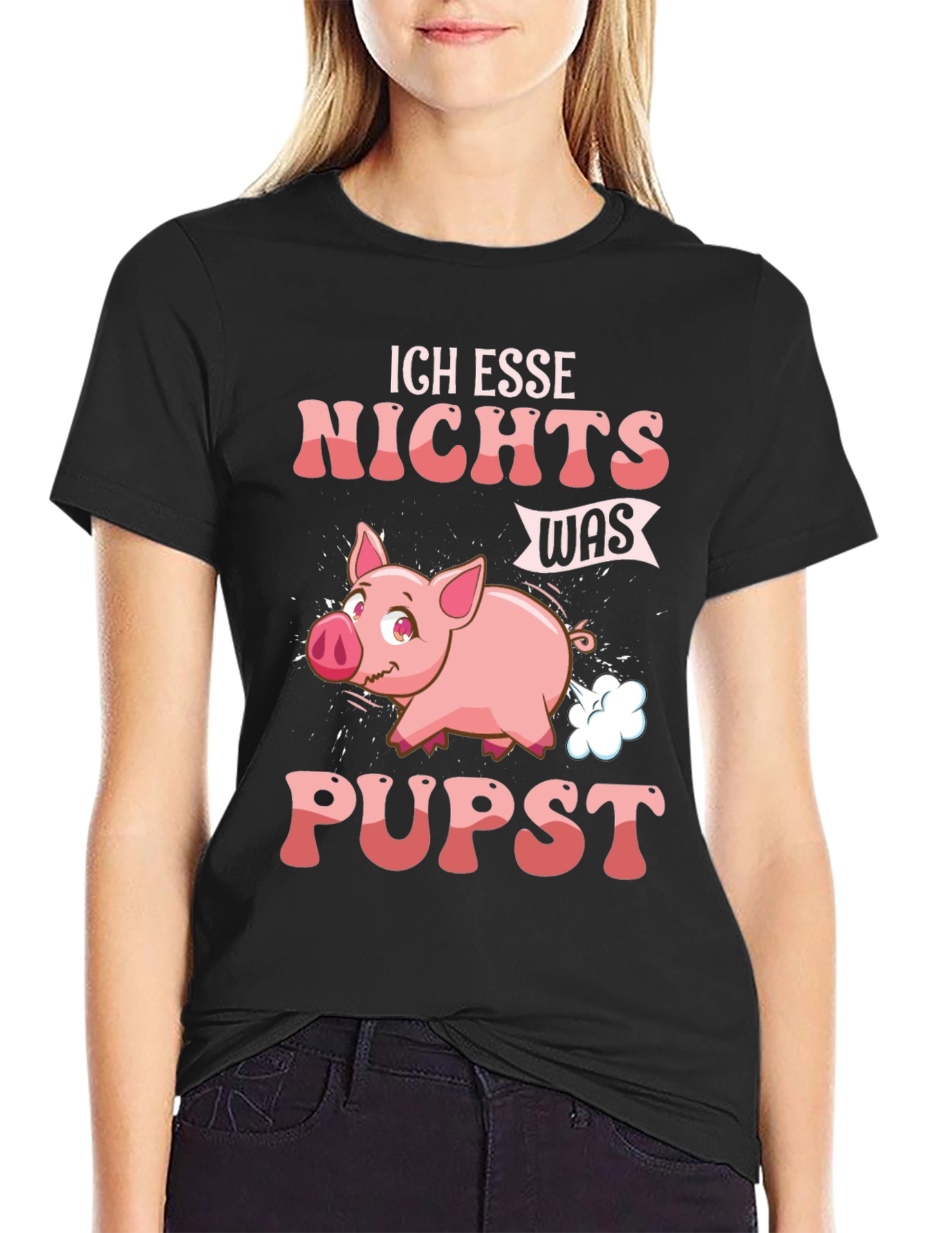 Black Ich Esse Nichts Was Pupst T-Shirt view 2