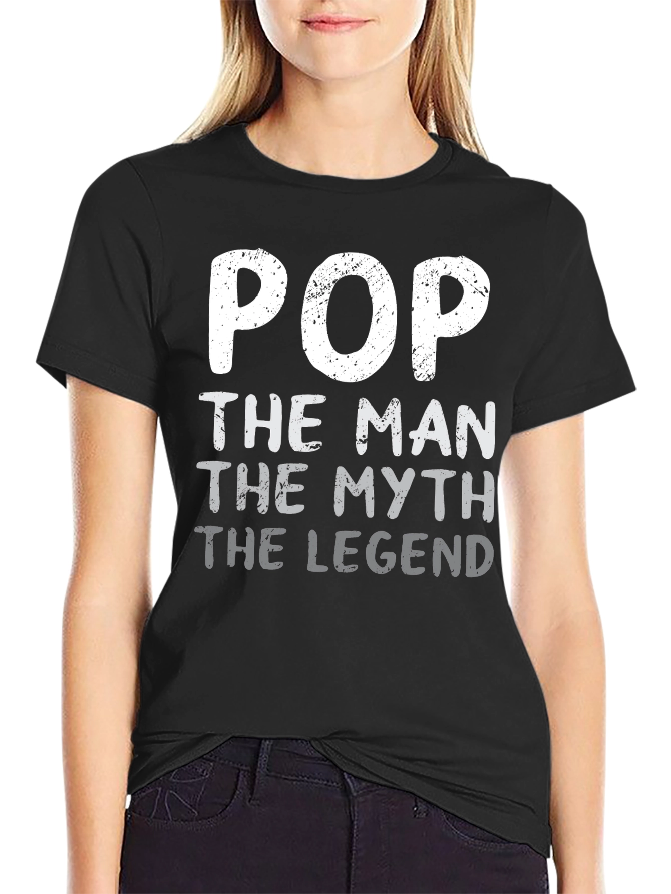 Black Pop The Man The Myth The Legend Black T-Shirt view 2