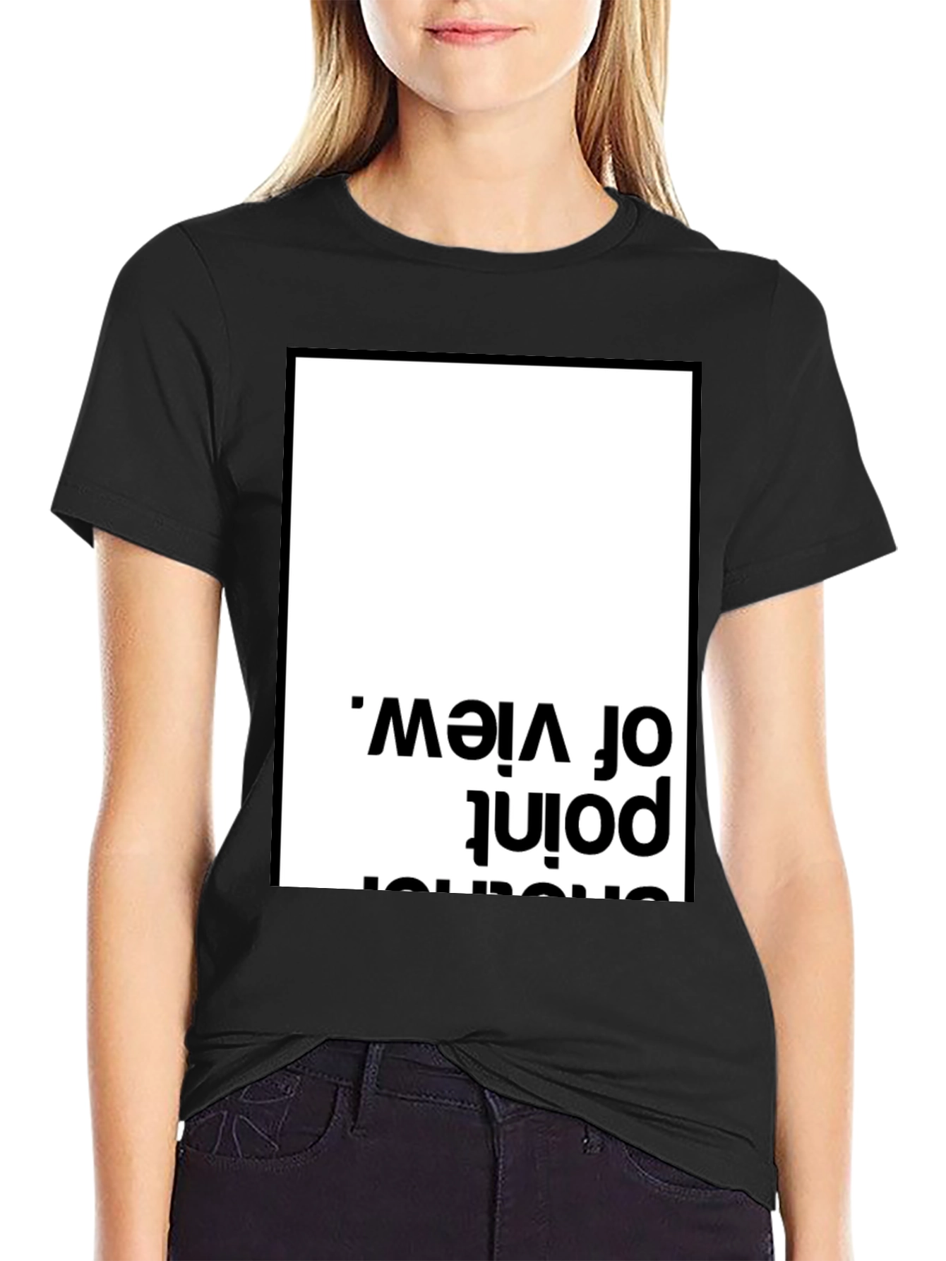 Black Unique Perspective Tee - Black Cotton T-Shirt view 2