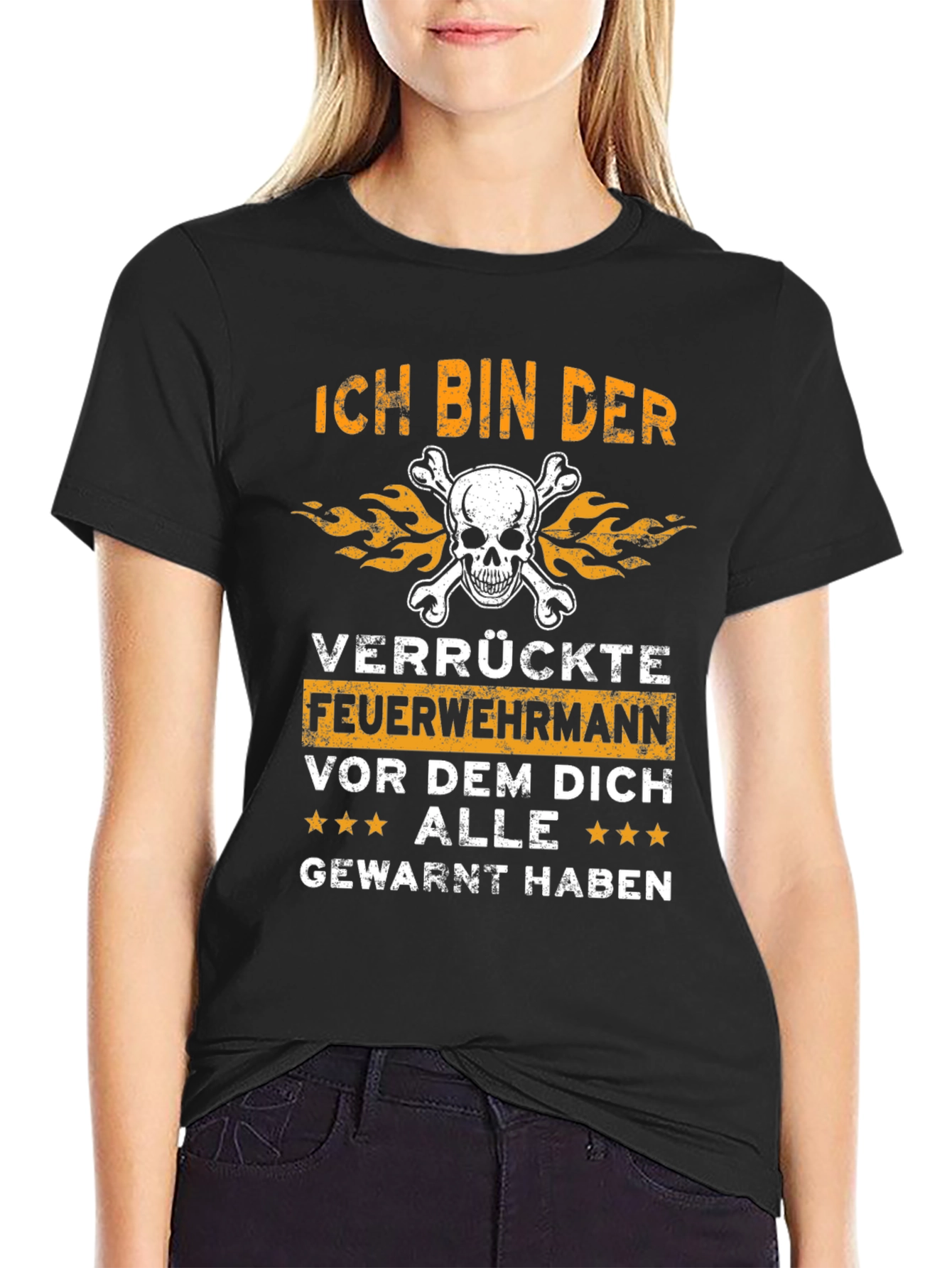 Black Ich Bin Der Verrückte Feuerwehrmann T-Shirt view 2