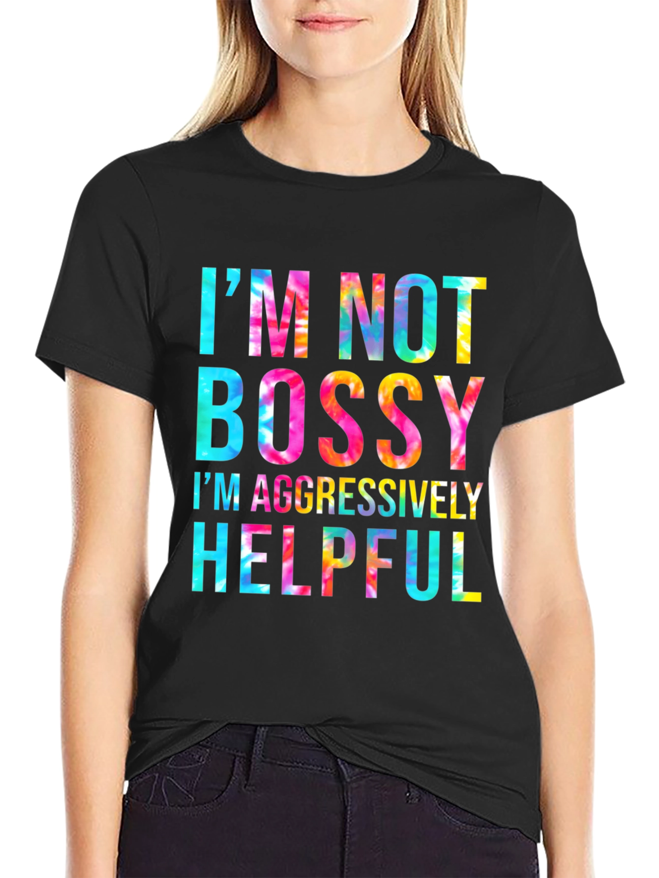 Black I'm Not Bossy T-Shirt view 2