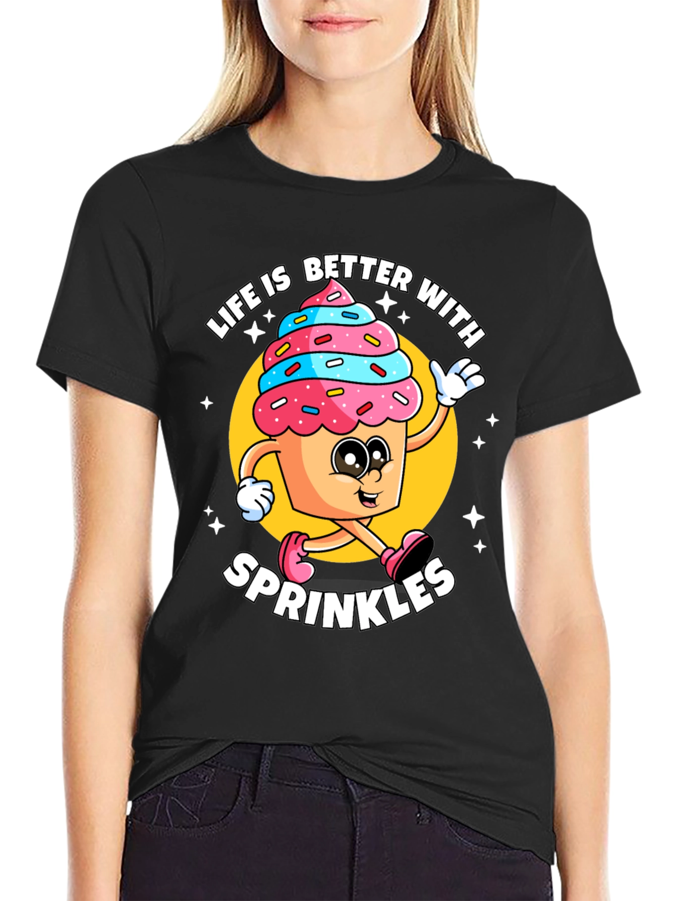 Black Life is Better with Sprinkles T-Shirt view 2