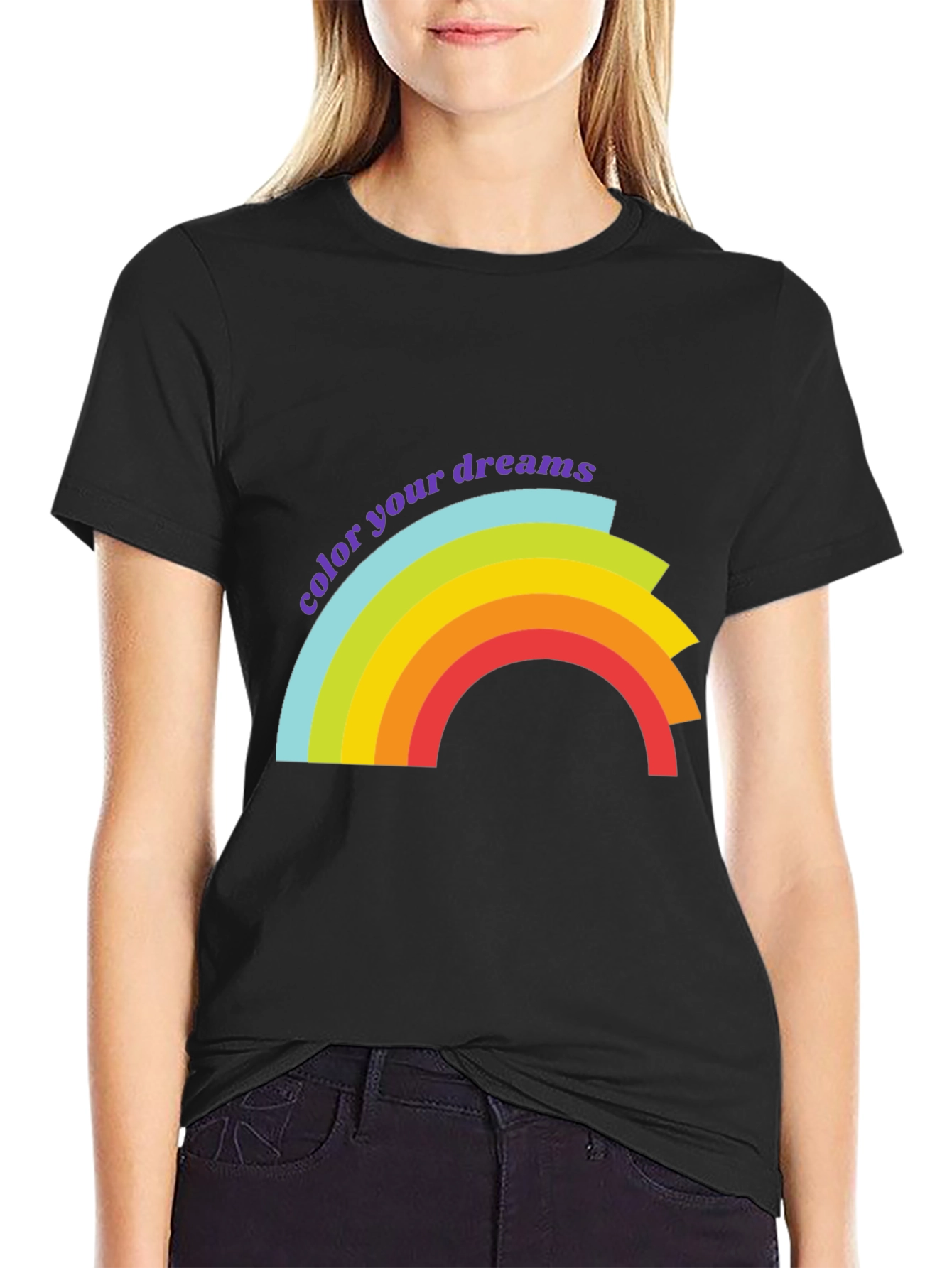 Black Color Your Dreams Graphic T-Shirt - Soft Cotton Blend view 2