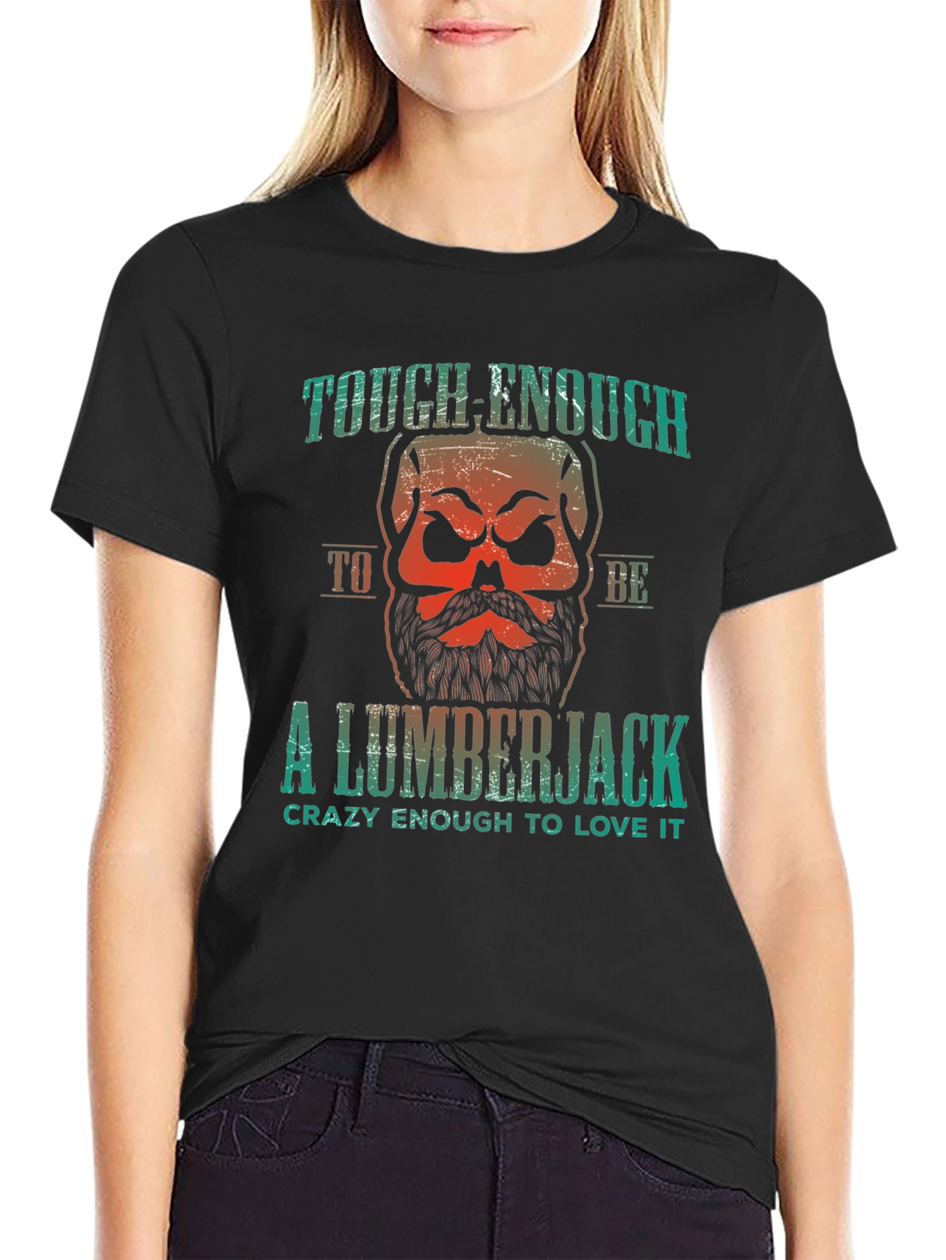 Black Tough Enough Lumberjack Graphic Tee view 2