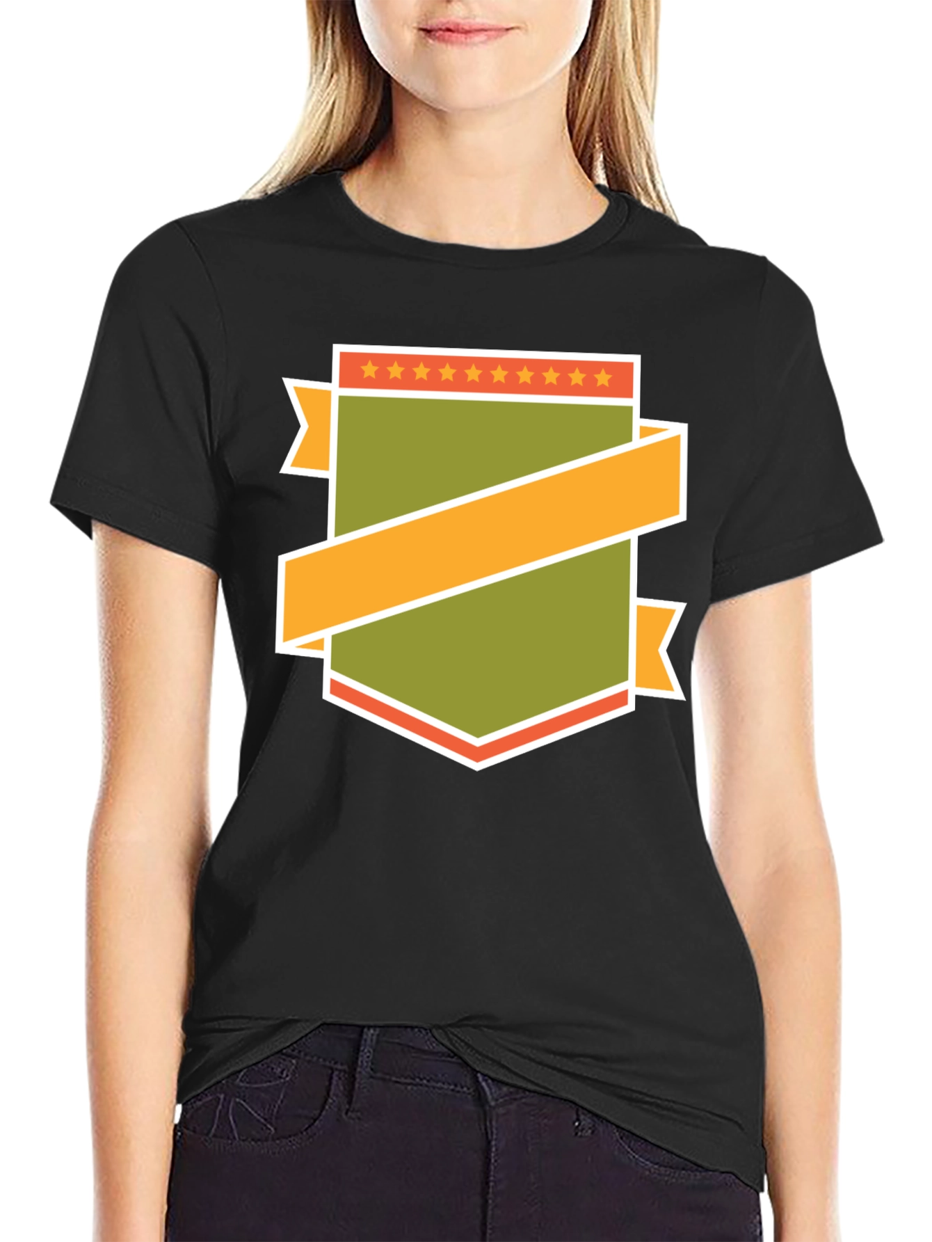Black Retro Badge Graphic T-Shirt view 2