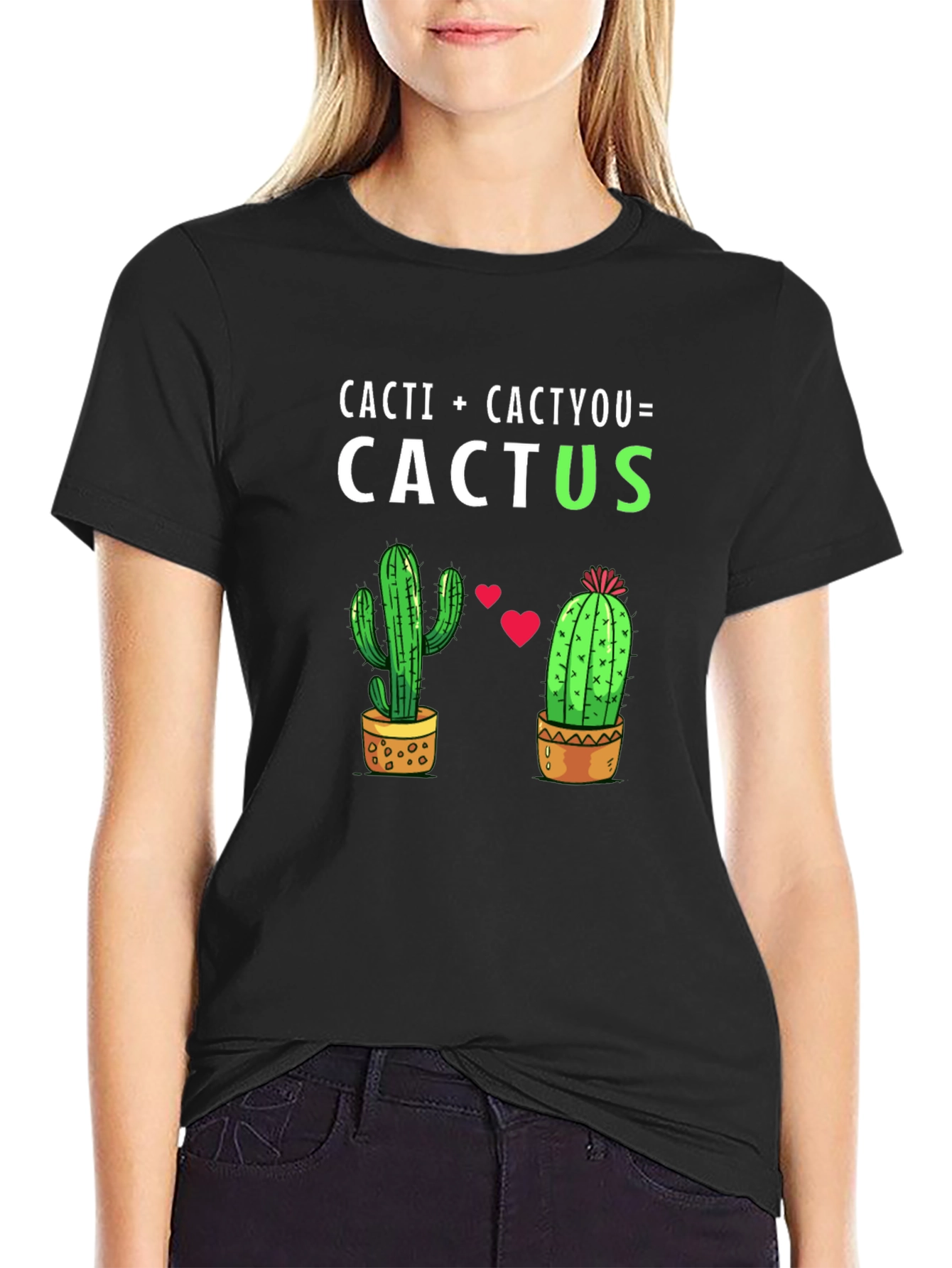 Black Cacti + Cactyou = Cactus T-Shirt view 2