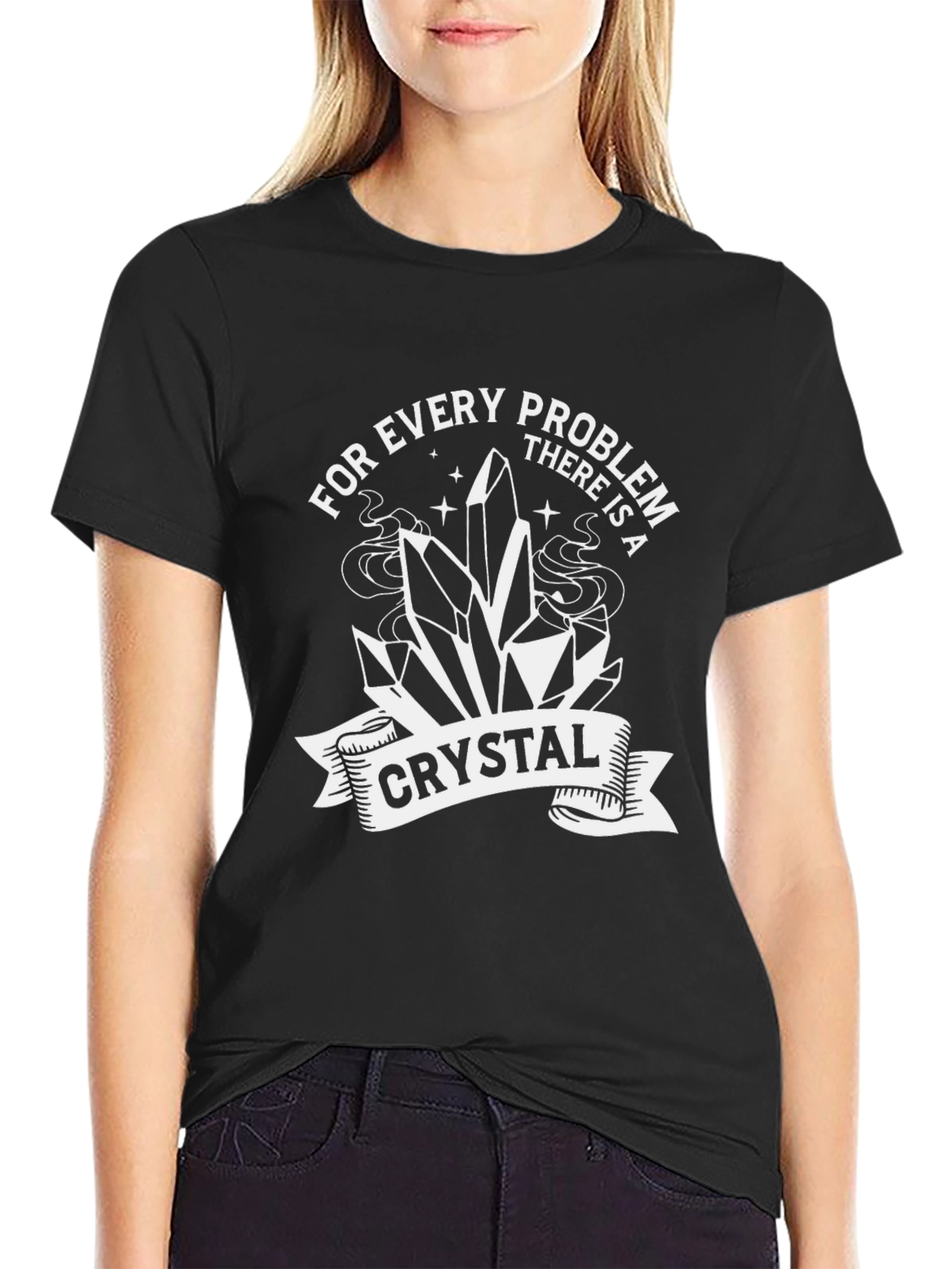 Black Crystal Problem Solver T-Shirt view 2