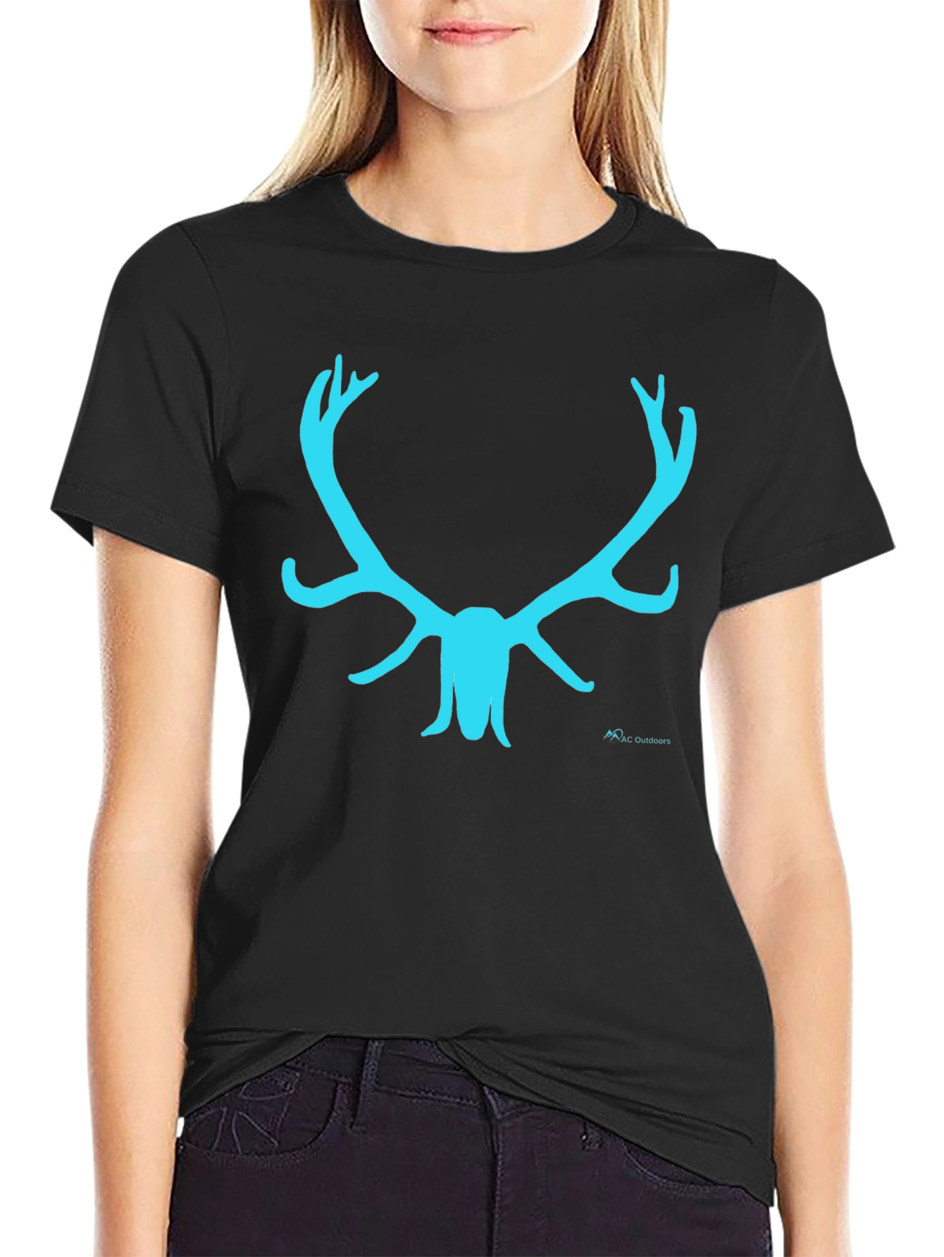 Black Cool Antler Graphic Tee - Black T-Shirt view 2