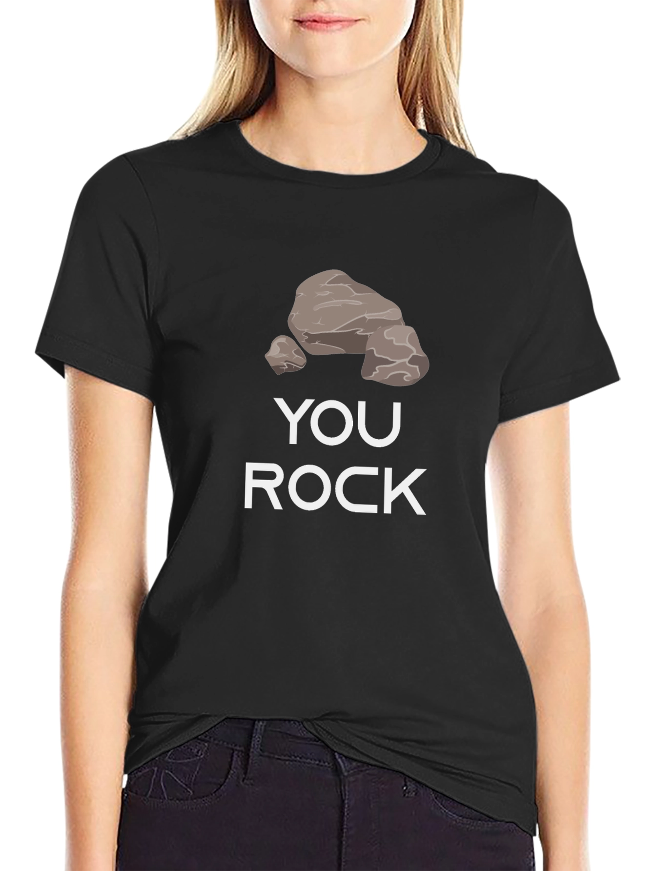 Black You Rock T-Shirt - Graphic Tee view 2