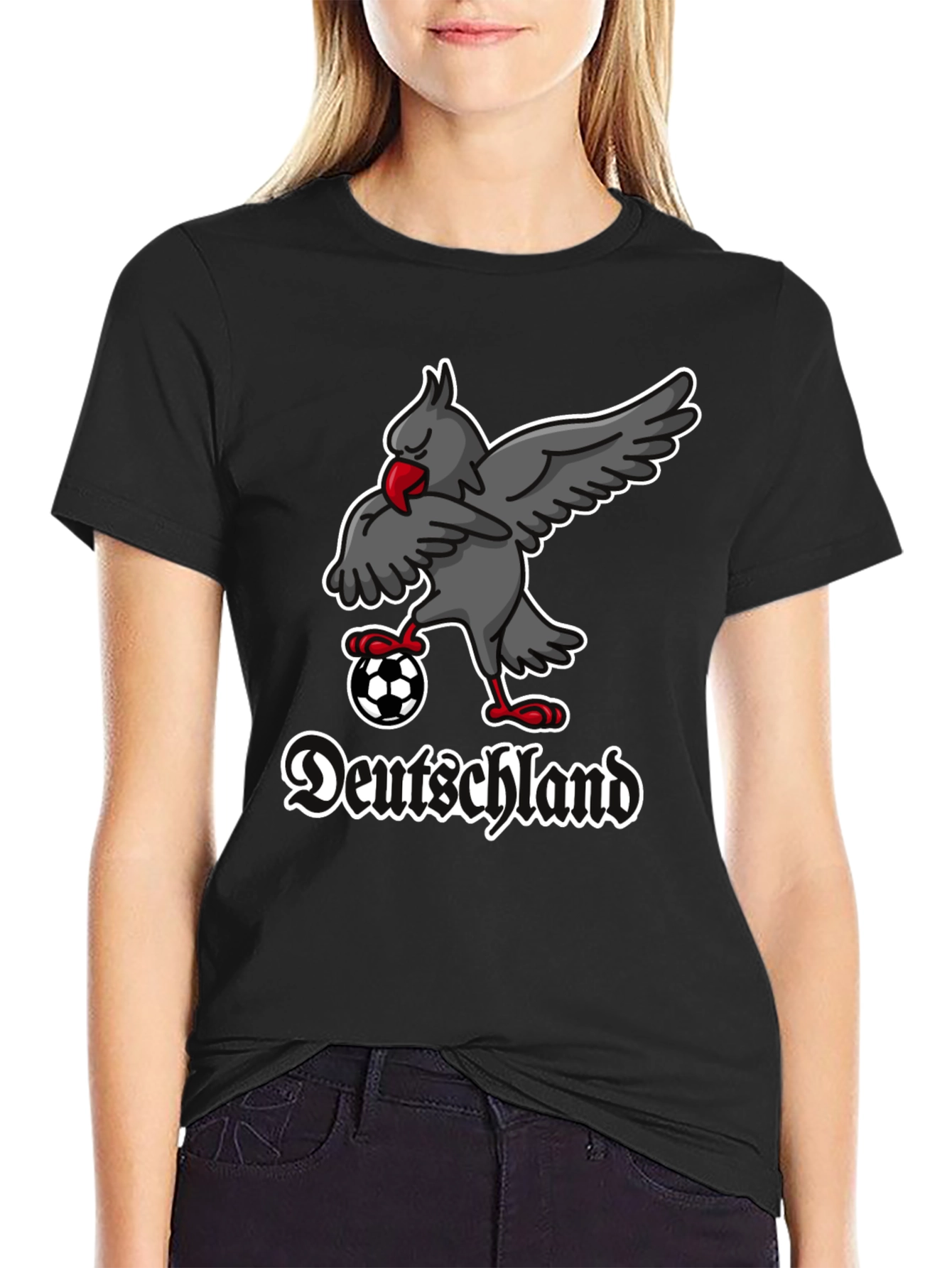 Black Germany Soccer Raven T-Shirt view 2
