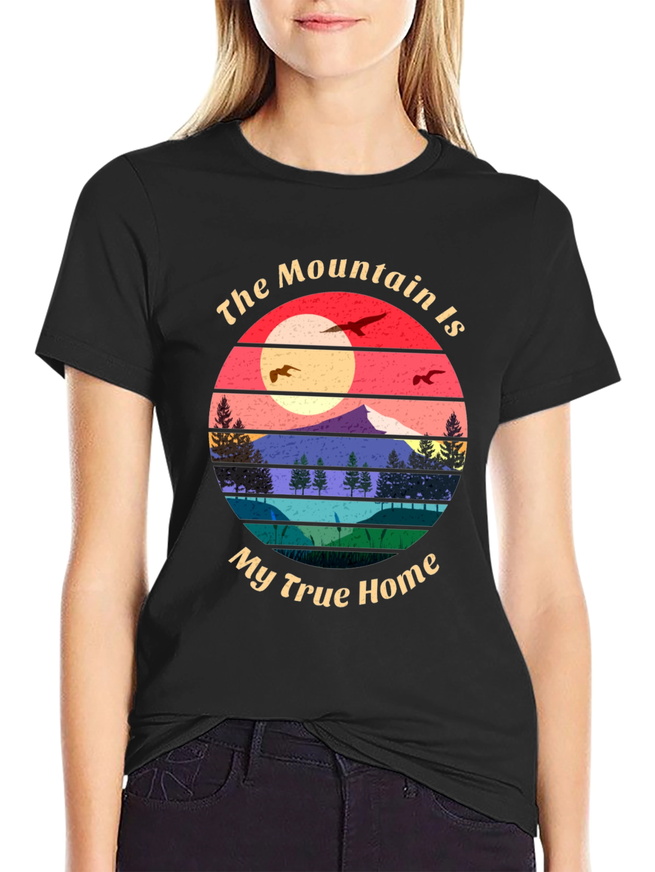 Black Mountain Home T-Shirt - Nature Lover Tee view 2