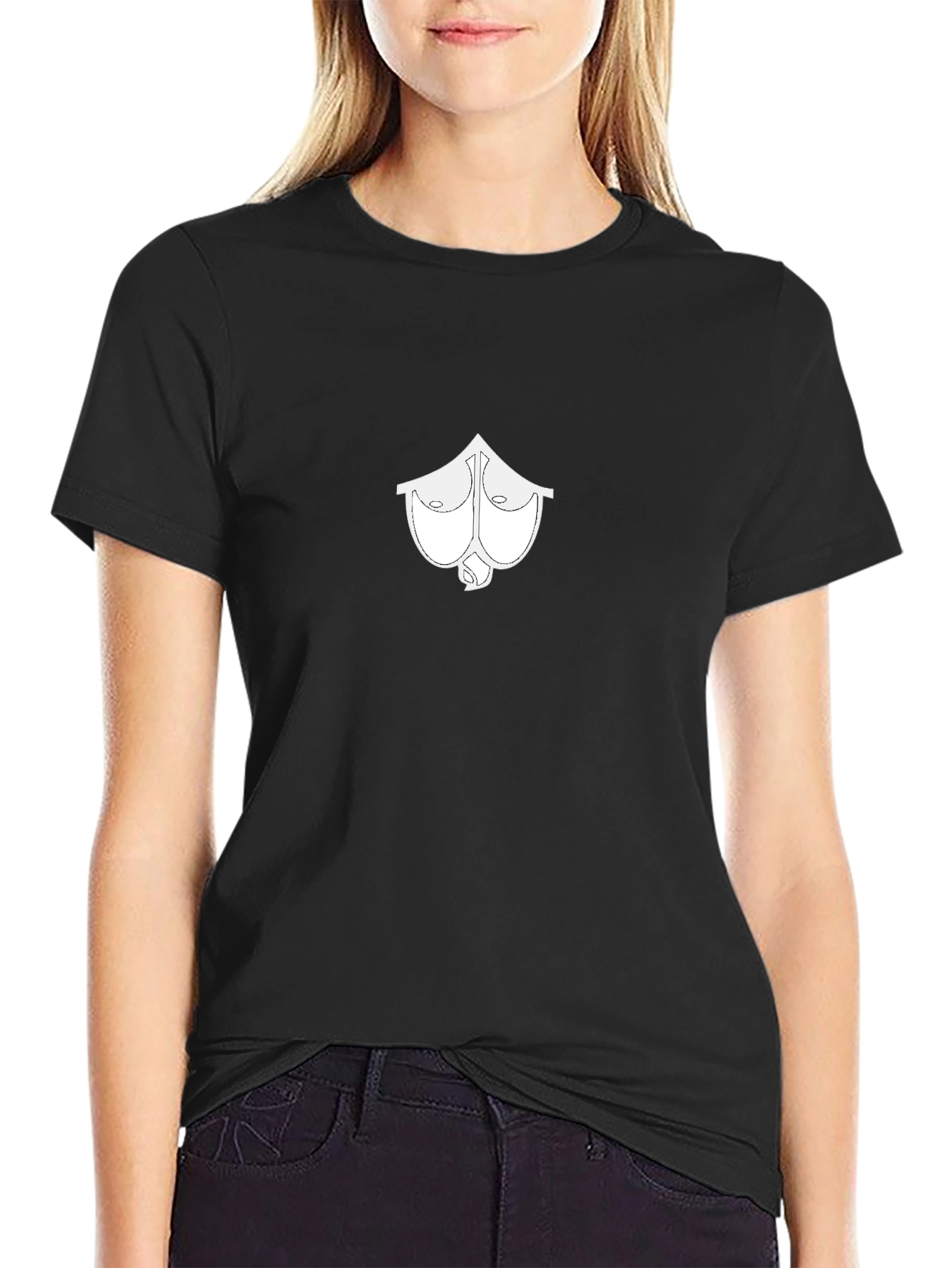 Black Men's Black T-Shirt with Boobs Ace Spade Graphic Print view 2