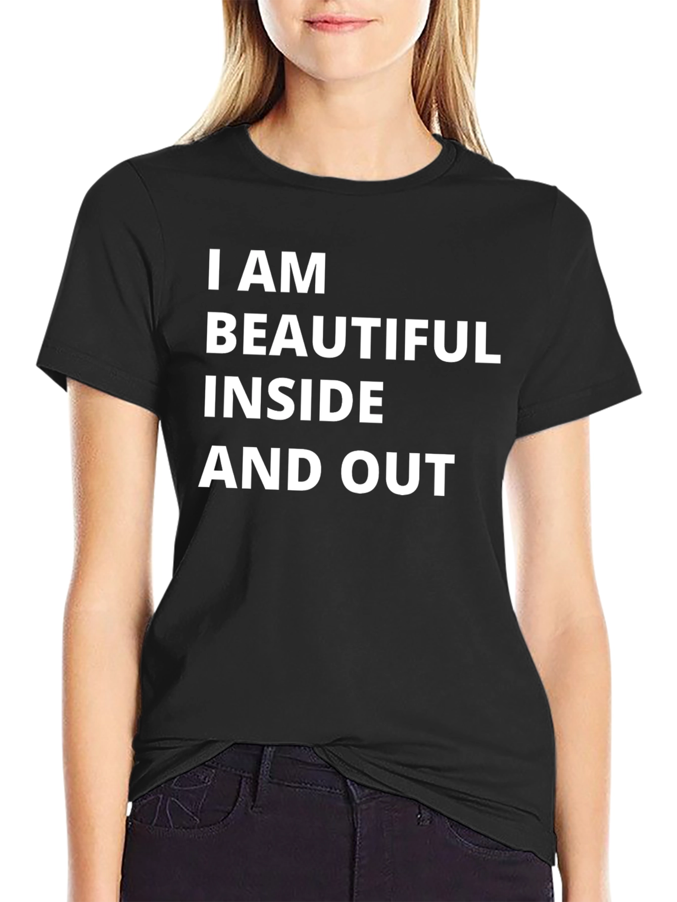 Black I Am Beautiful Inside and Out Tee view 2