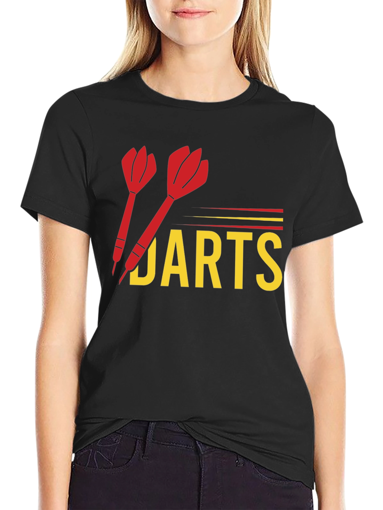 Black Darts Graphic T-Shirt - Fun Casual Wear view 2