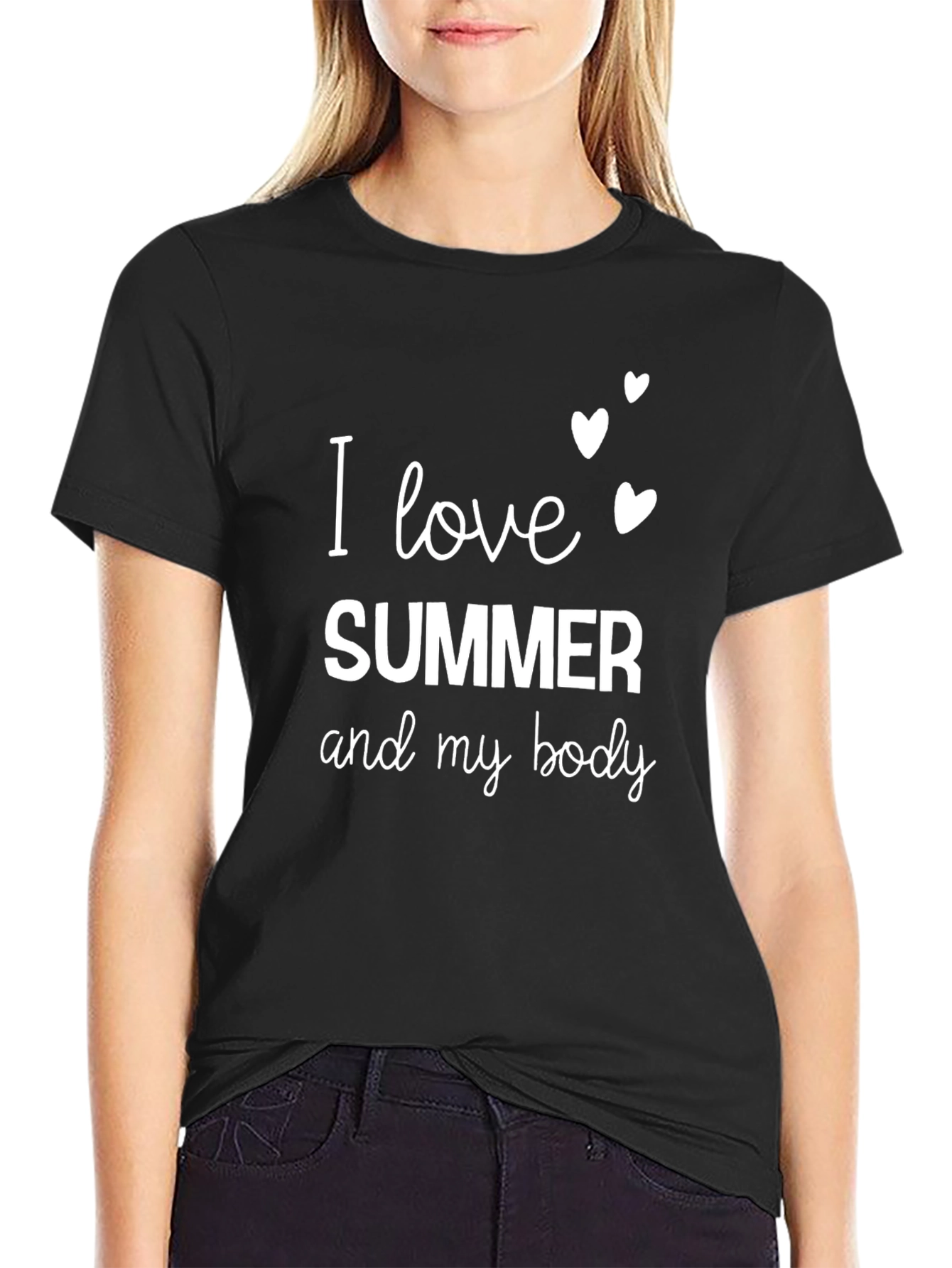 Black I Love Summer Graphic Tee view 2