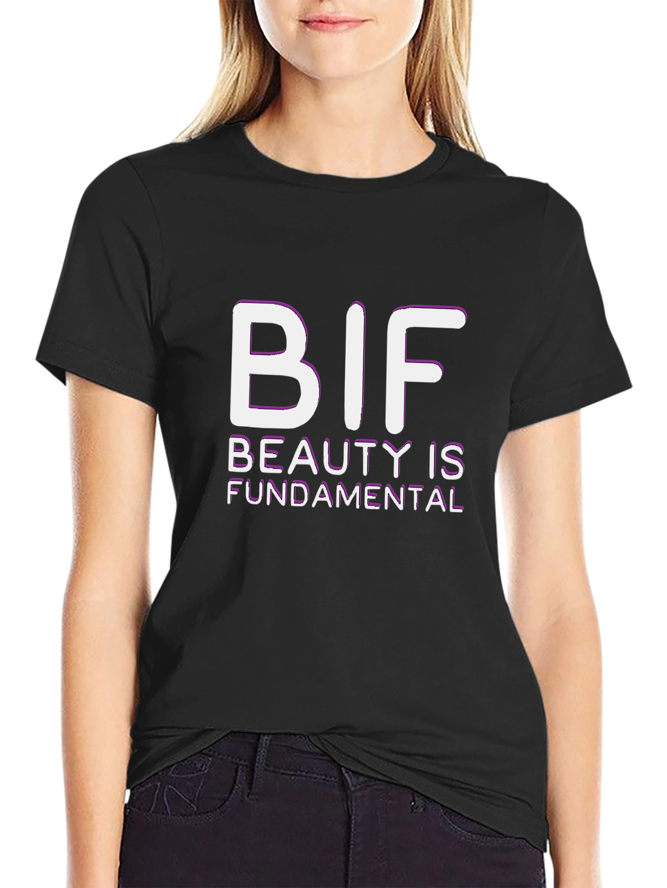 Black BIF Beauty is Fundamental Black T-Shirt view 2