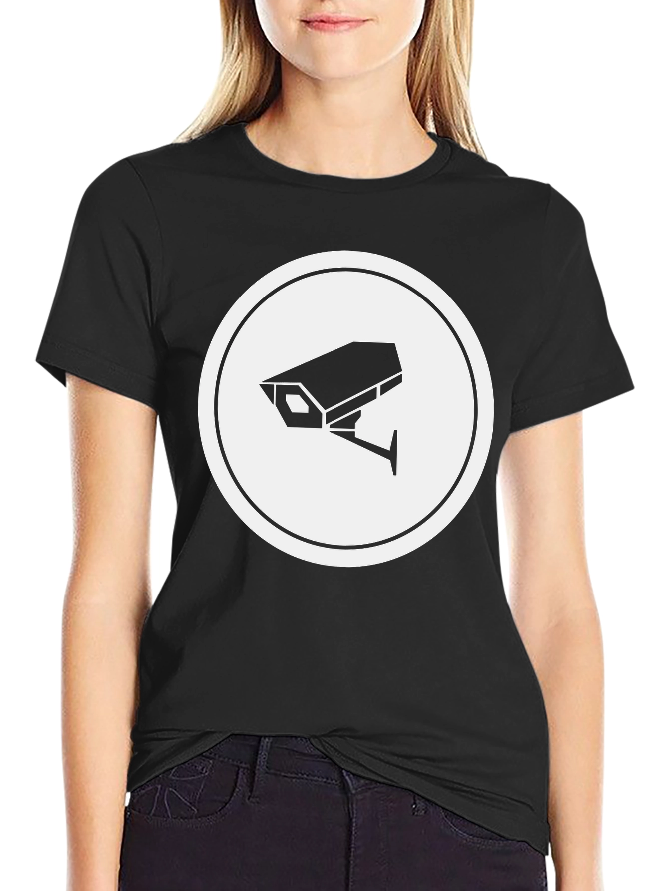 Black Surveillance Camera Graphic Tee - Black view 2