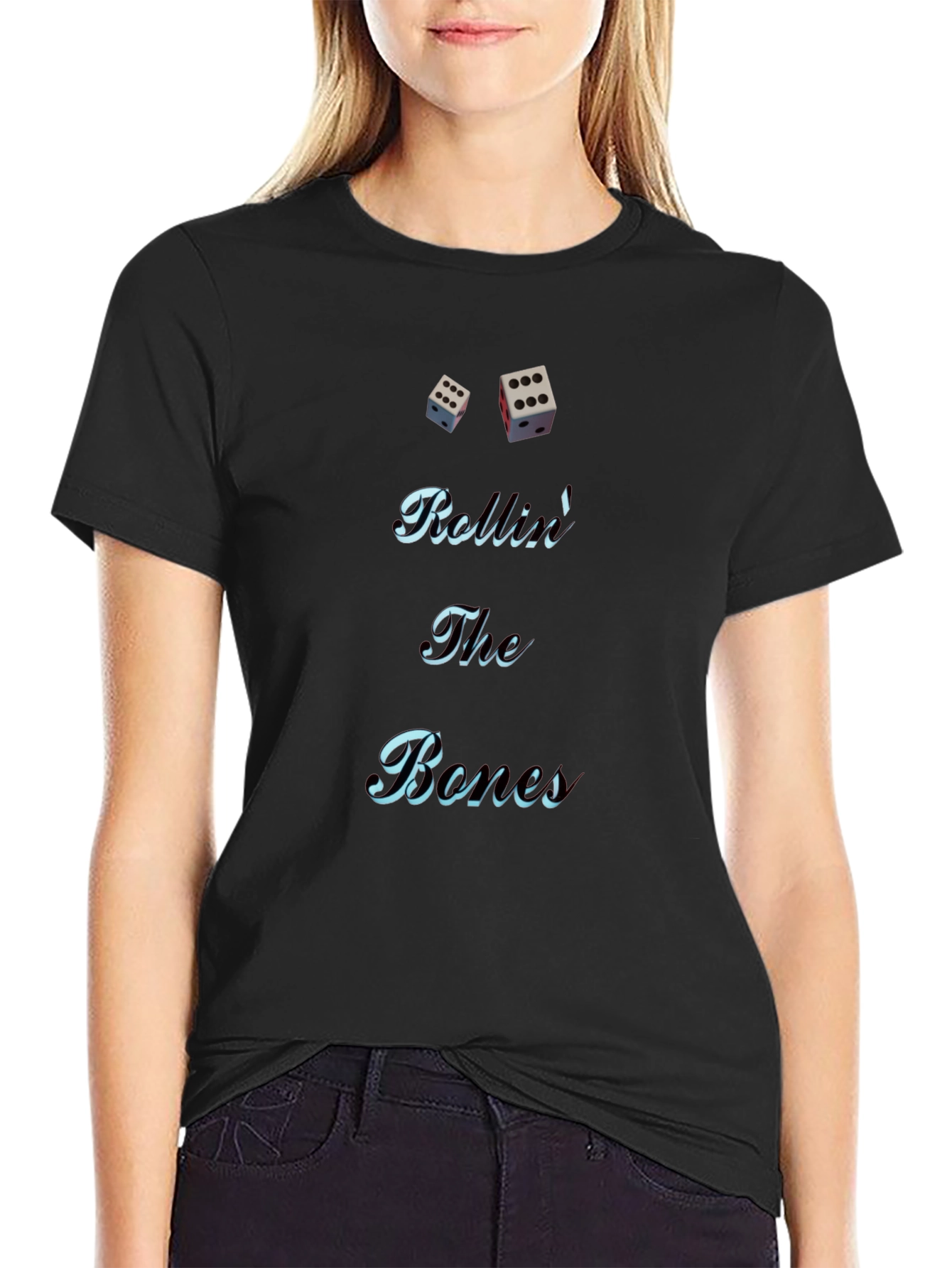 Rolling The Bones Graphic Tee - Black Cotton Blend - 2