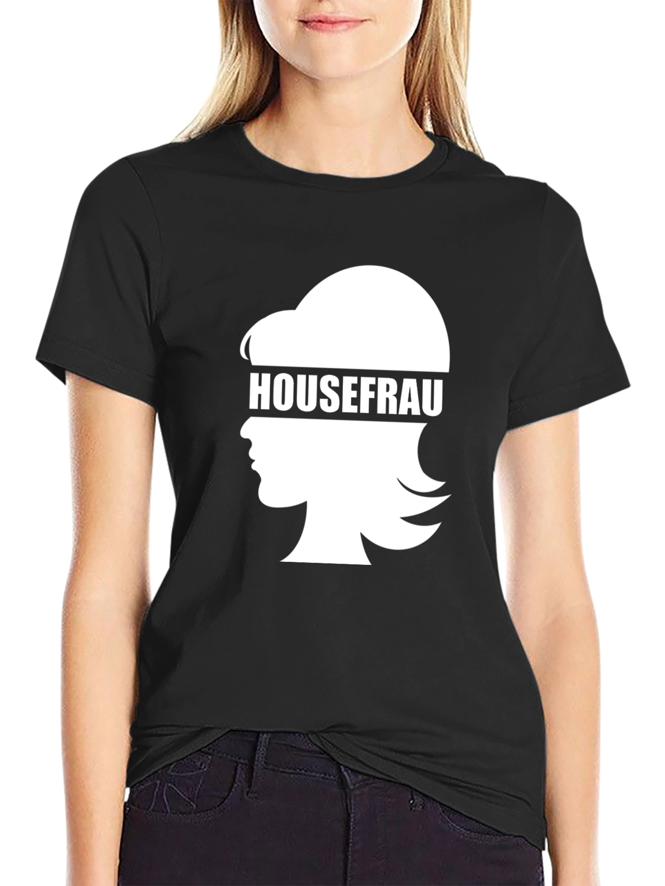 Black Housefrau Graphic T-Shirt - Funny Novelty Tee view 2
