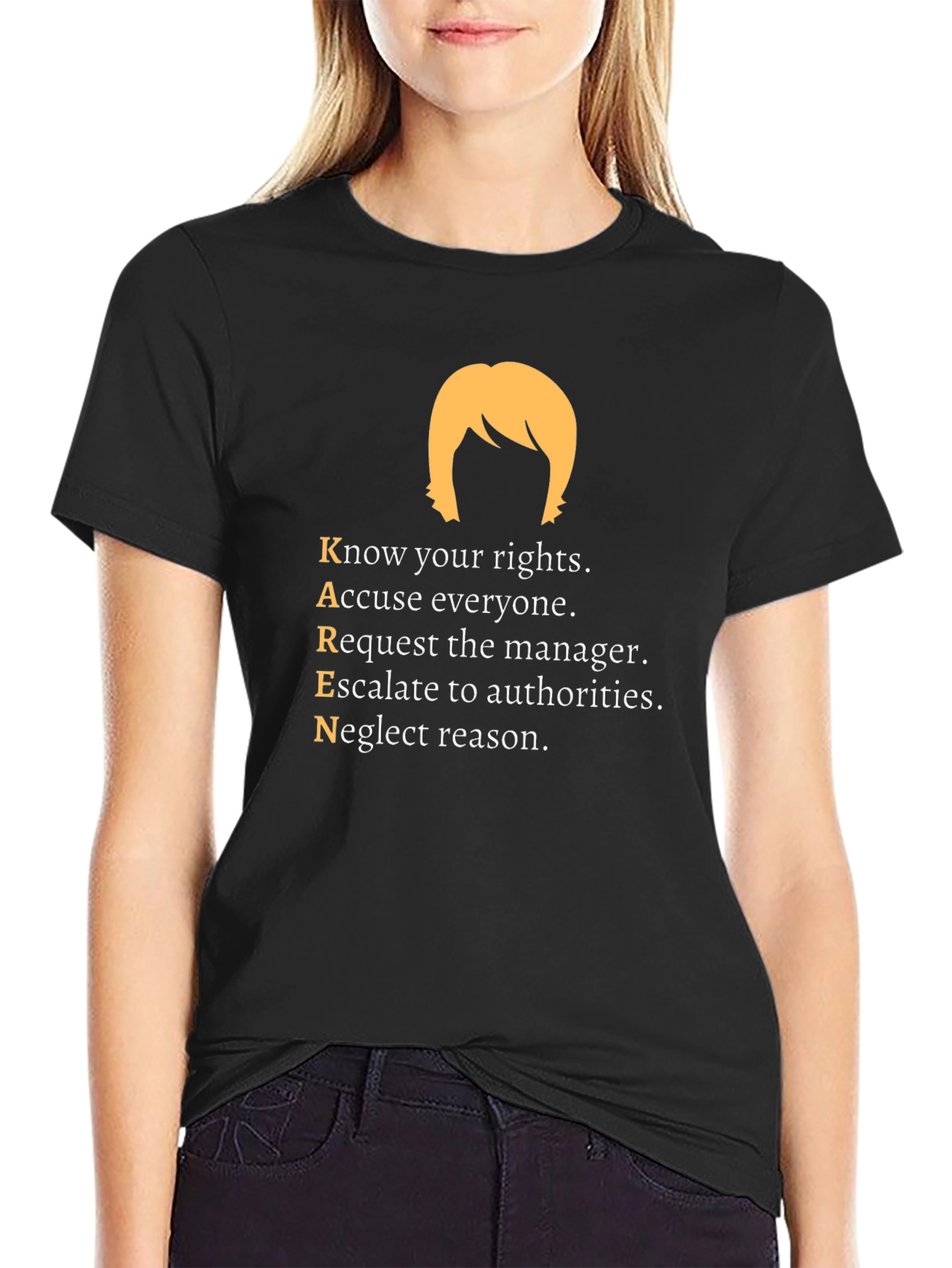 Black KAREN Definition T-Shirt, Novelty Funny Tee view 2