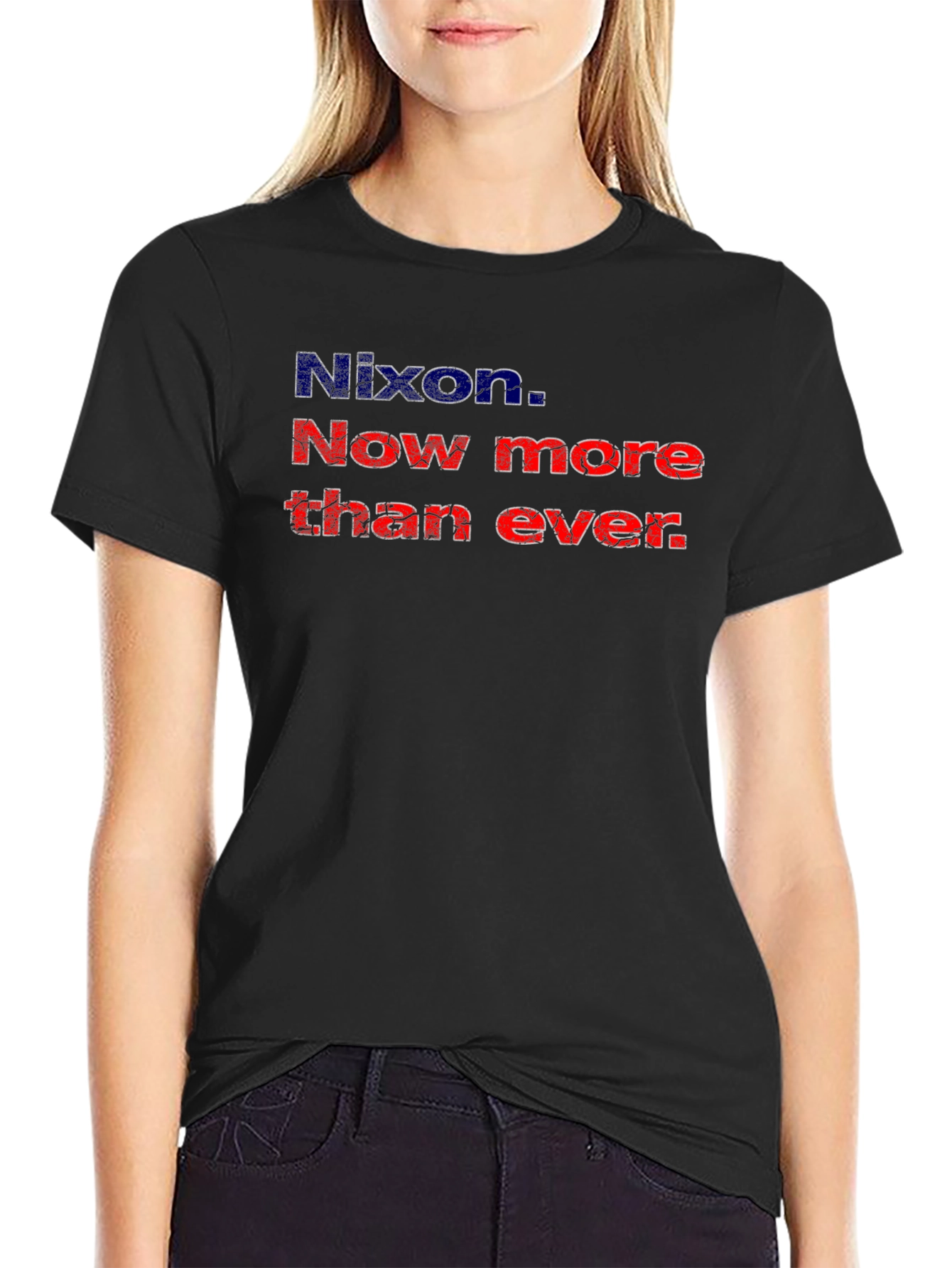 Black Nixon Now More Than Ever Graphic T-Shirt view 2