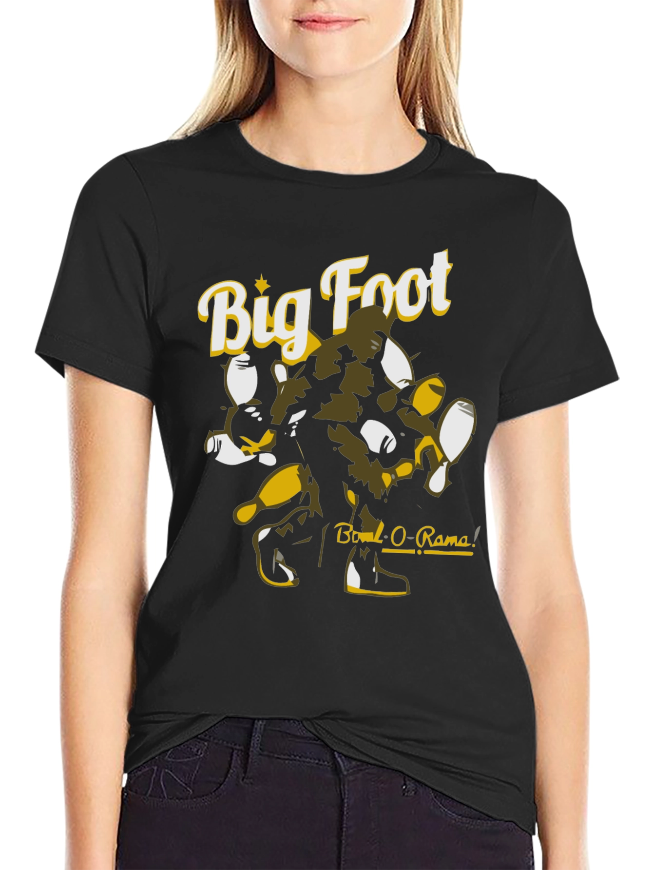 Black Big Foot Bowl-O-Rama Black Graphic Tee view 2
