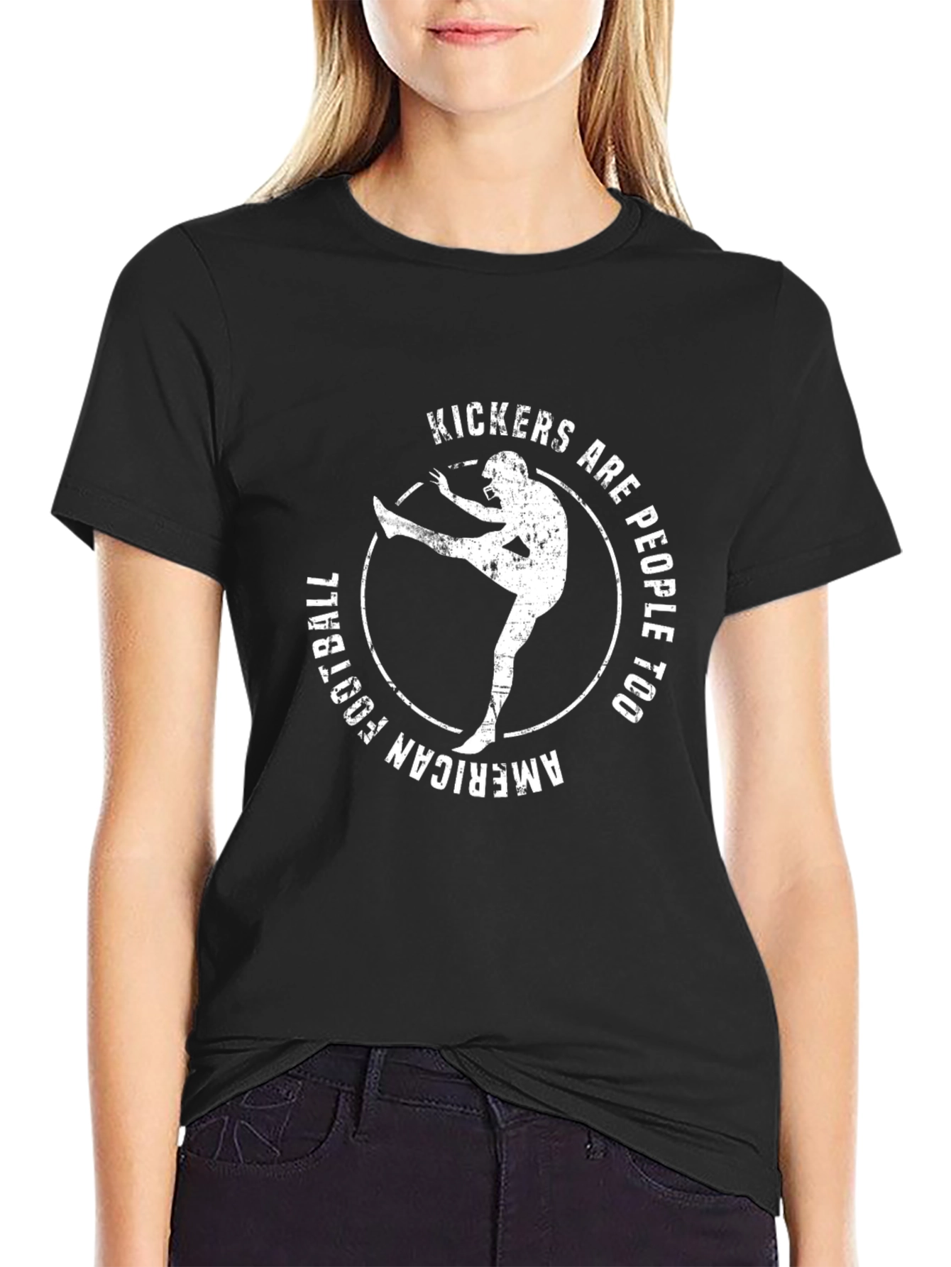 Black Kickers Are People Too T-Shirt - Football Fan Apparel view 2