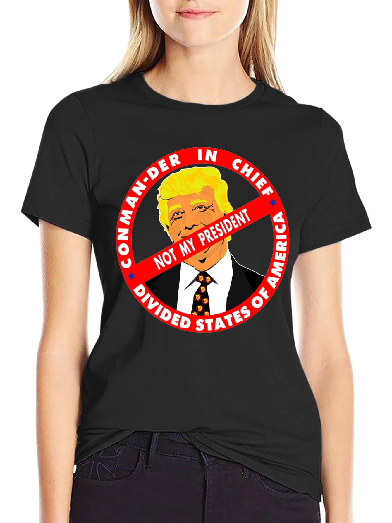Black Not My President Anti-Trump Graphic Tee view 2