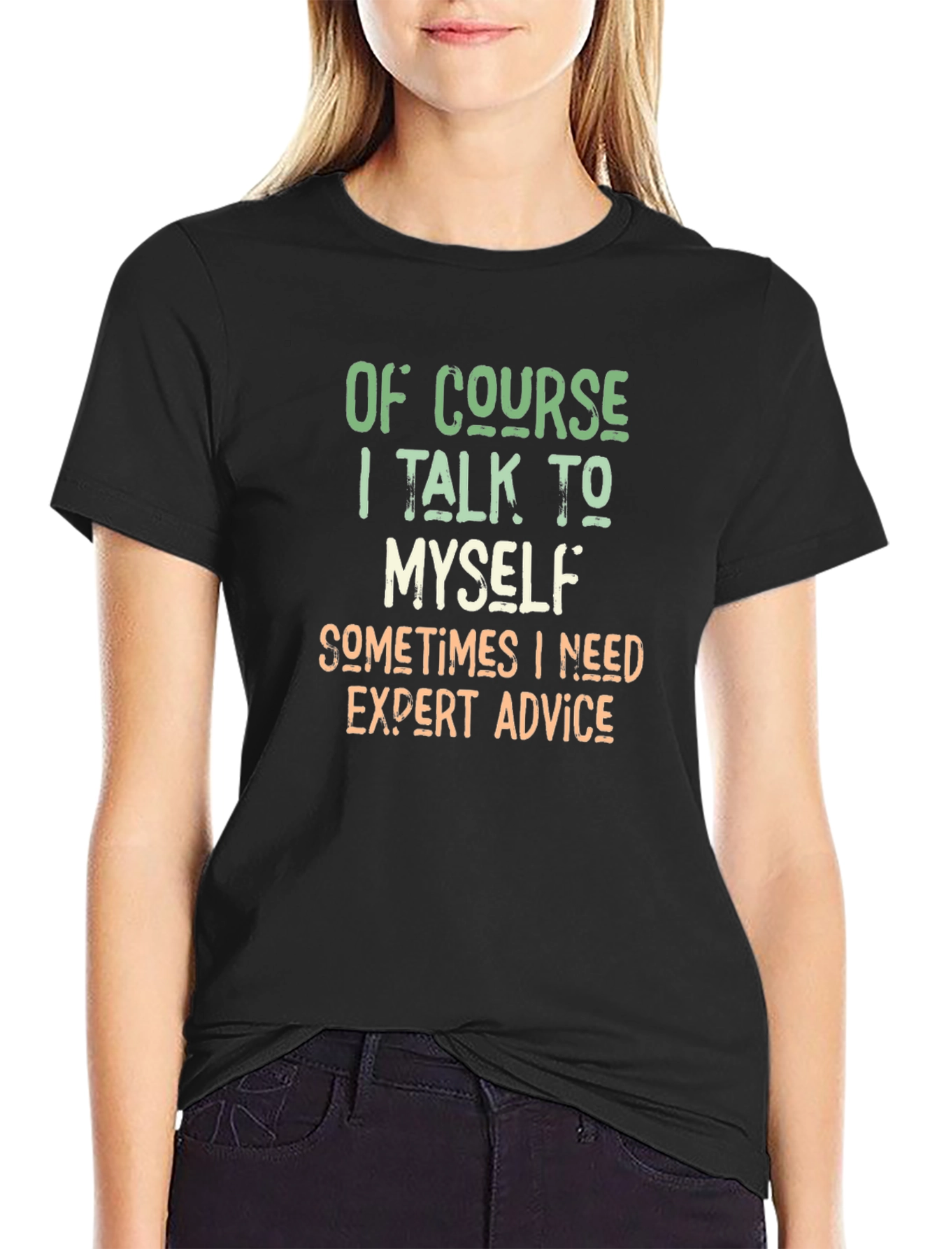 Black Expert Advice Tee - Funny Graphic T-Shirt view 2