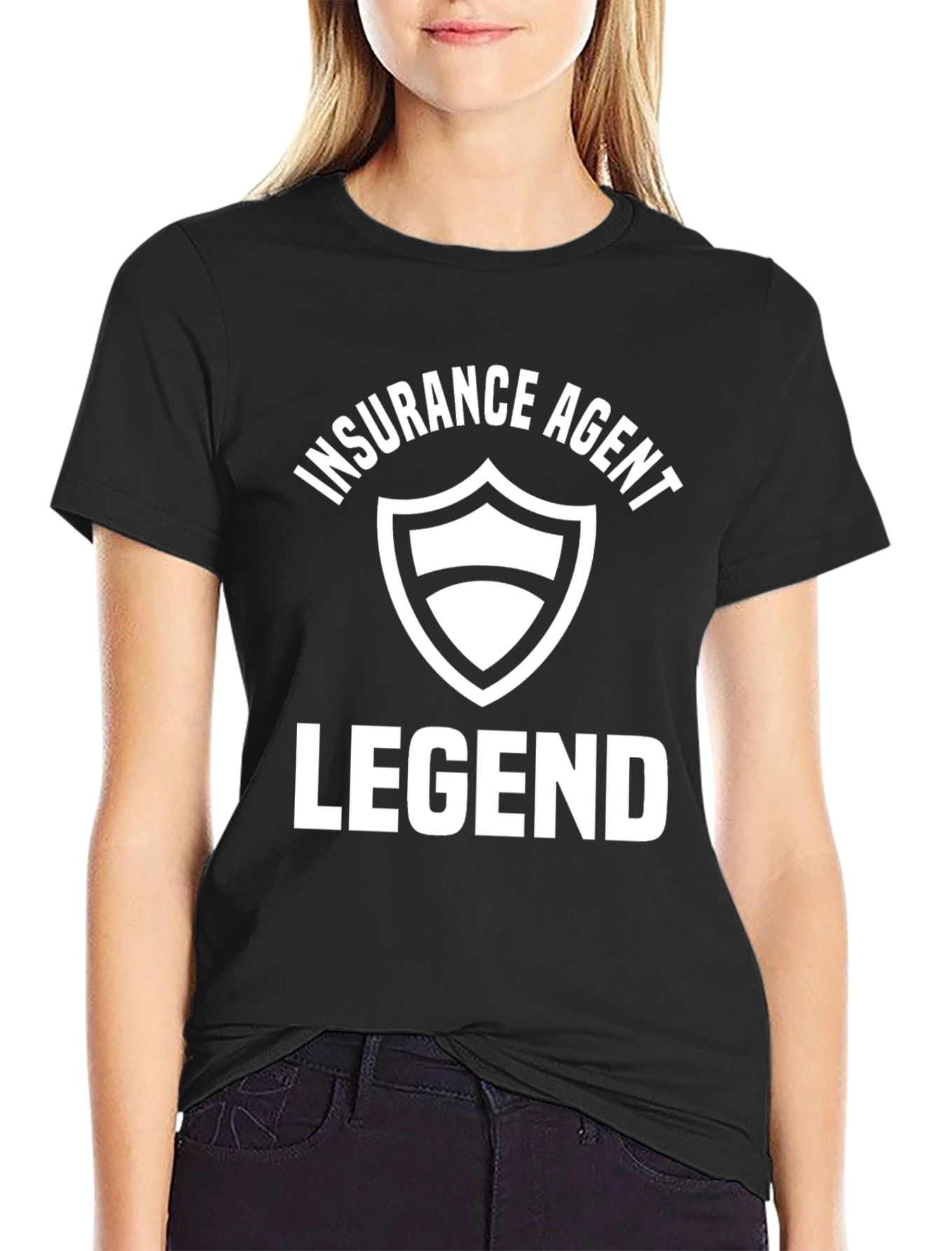 Black Insurance Agent Legend Black Graphic Tee view 2