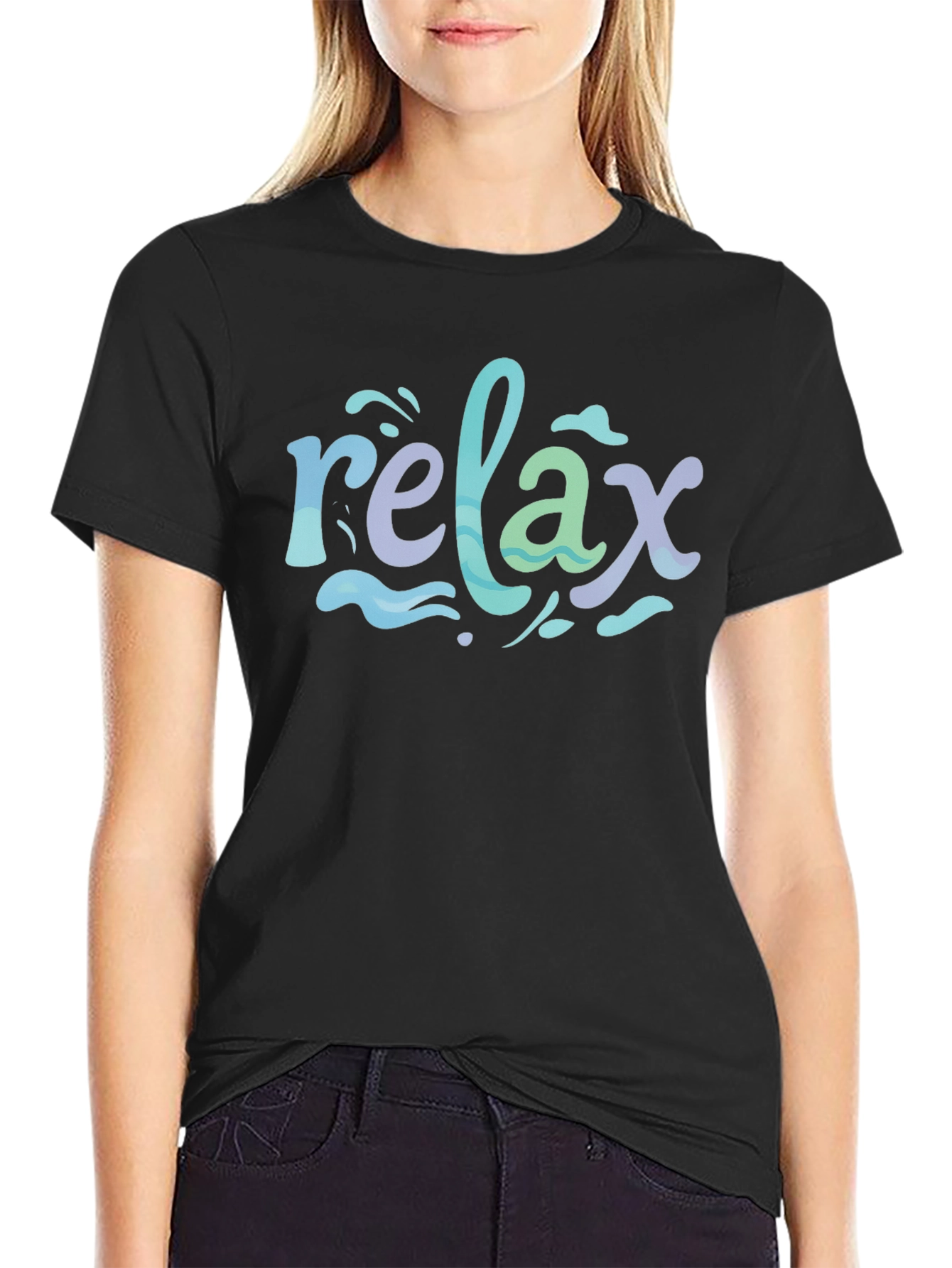 Black Relax Graphic T-Shirt - Soft & Stylish view 2
