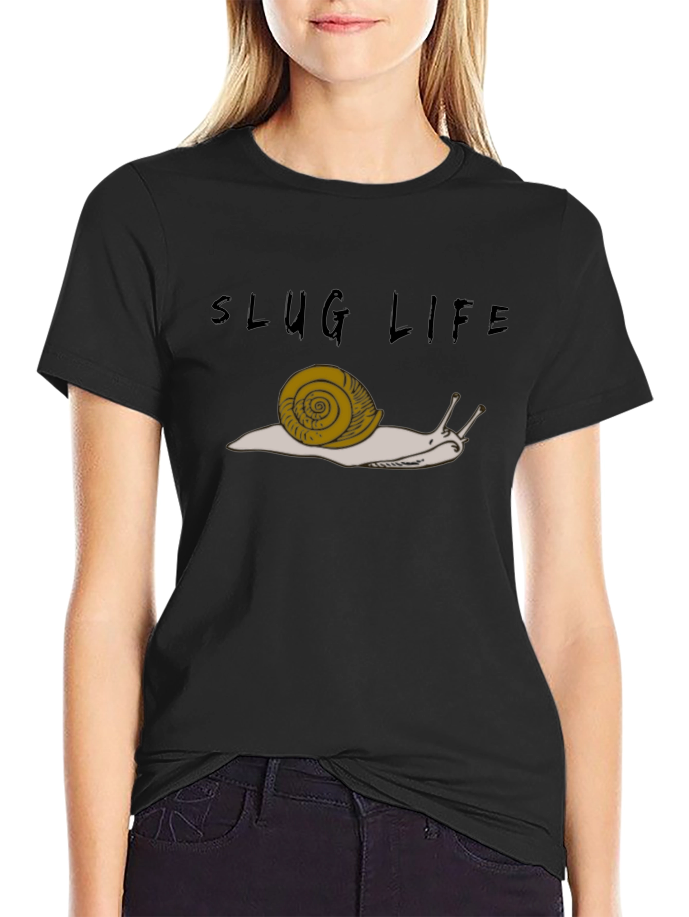 Black Slug Life Graphic Tee - Black Casual T-Shirt view 2
