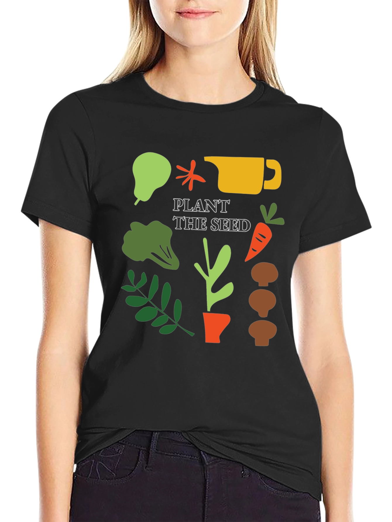 Black Plant the Seed Graphic Tee - Gardening T-Shirt view 2