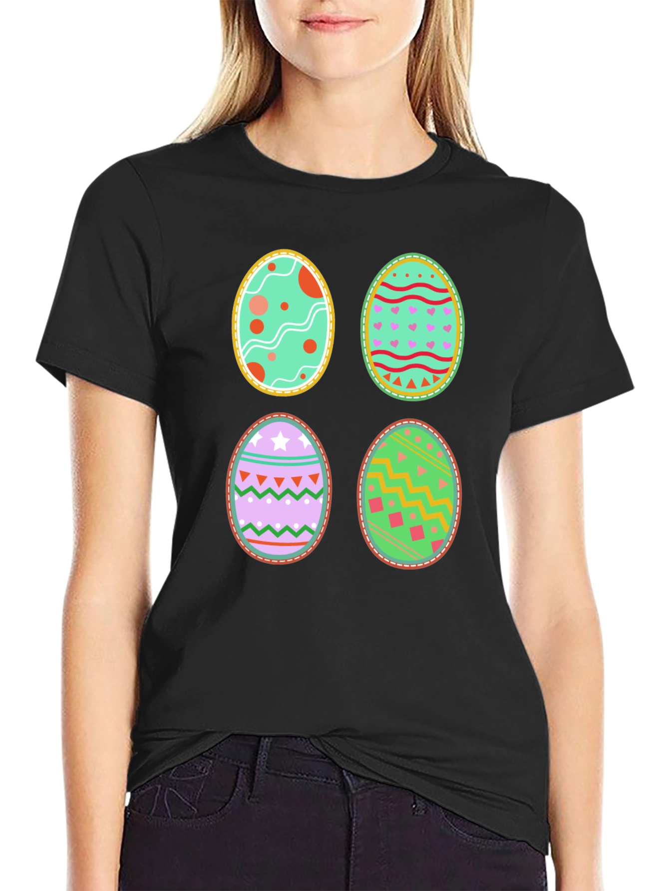 Black Easter Eggs Graphic Tee view 2