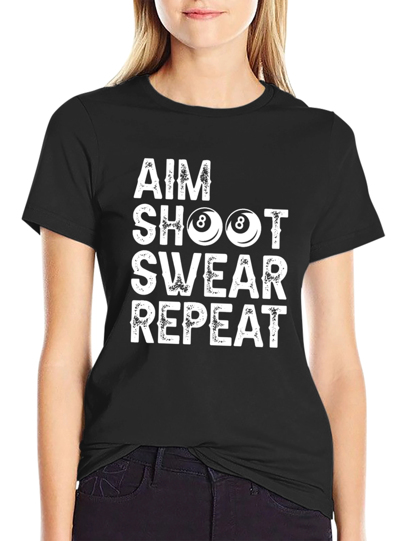 Aim Shoot Swear Repeat Billiards T-Shirt - 2