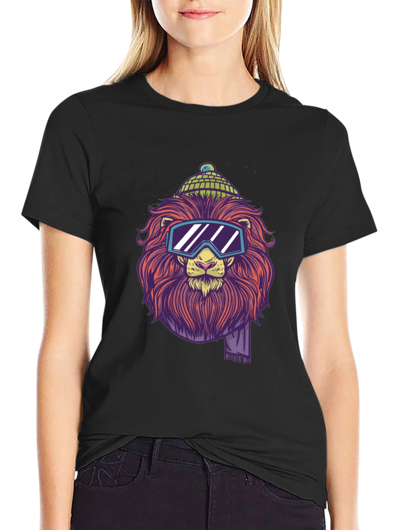 Black Lion Graphic Tee - Cool Winter Style view 2