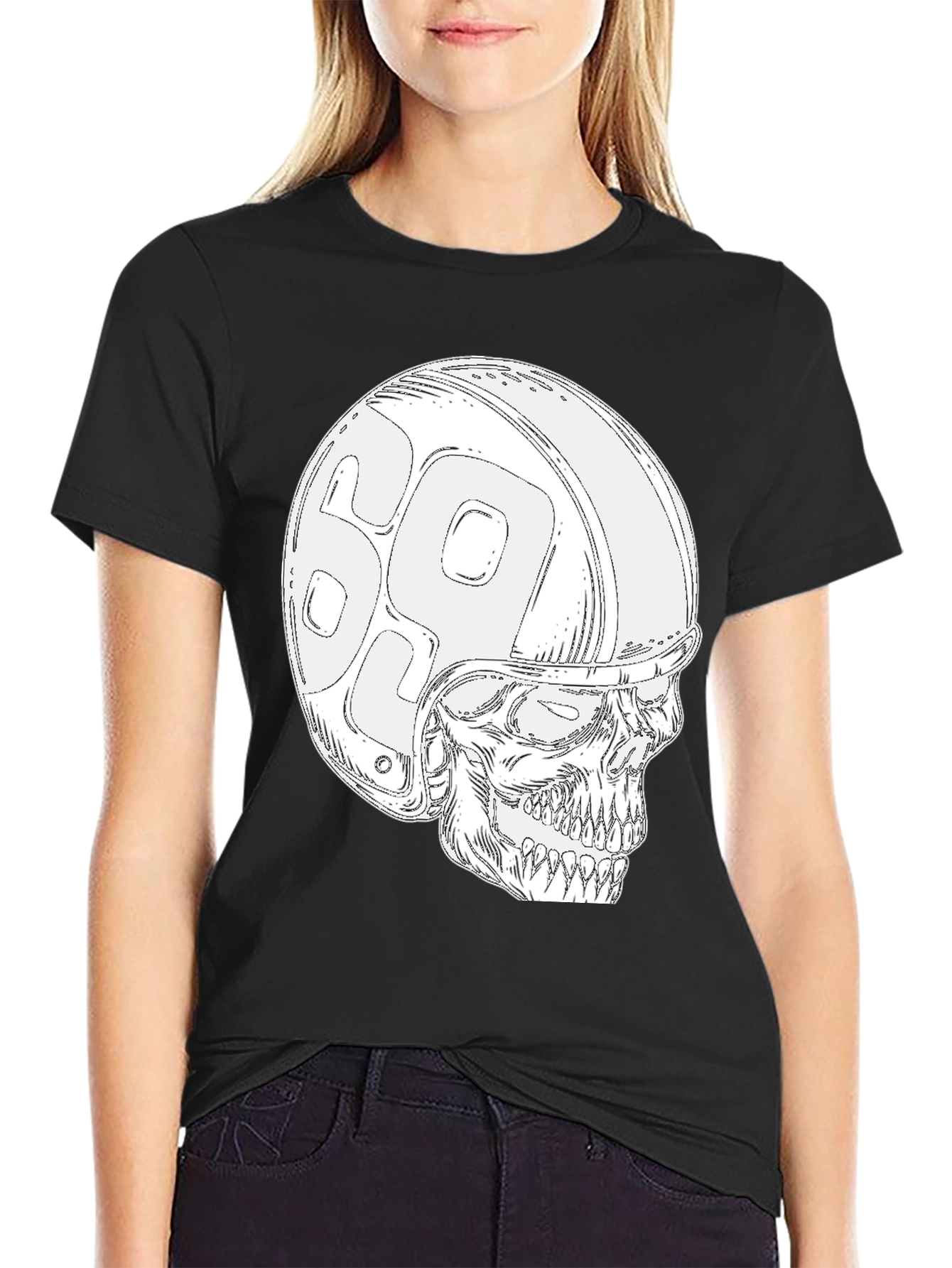Black Skull 69 Helmet T-Shirt - Ride in Style! view 2