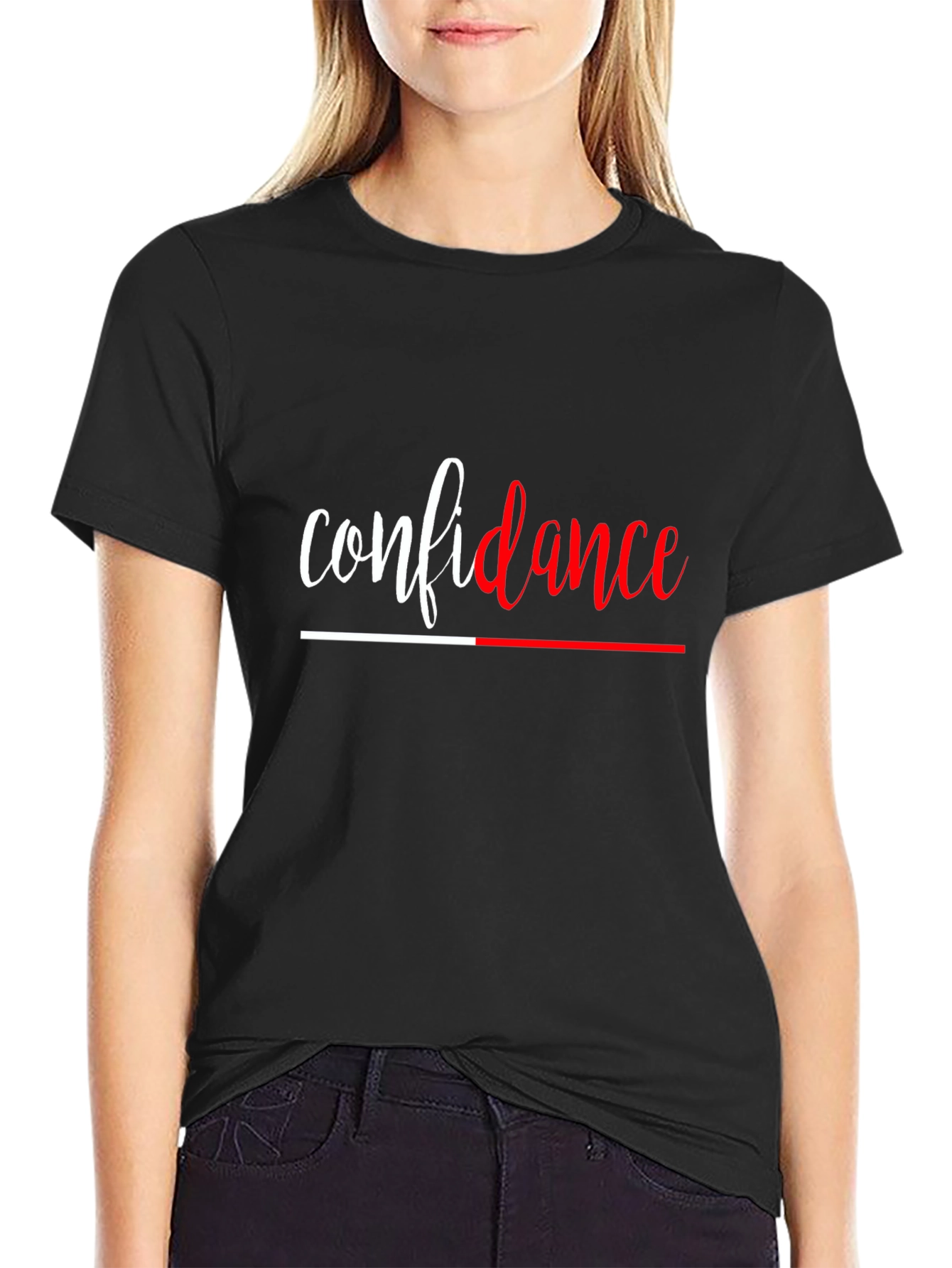 Black Confidence Tee - Stylish Black Graphic T-Shirt view 2